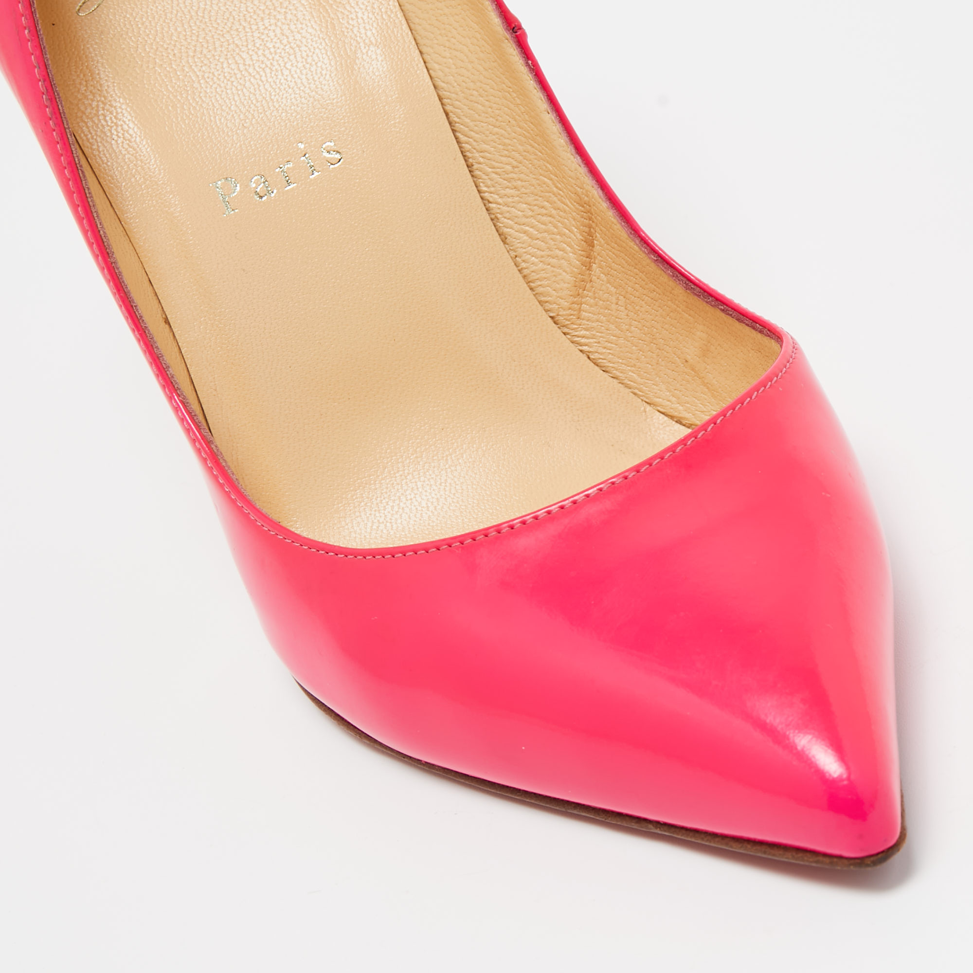 Christian Louboutin Pink Leather So Kate Pointed Toe Pumps Size 38.5