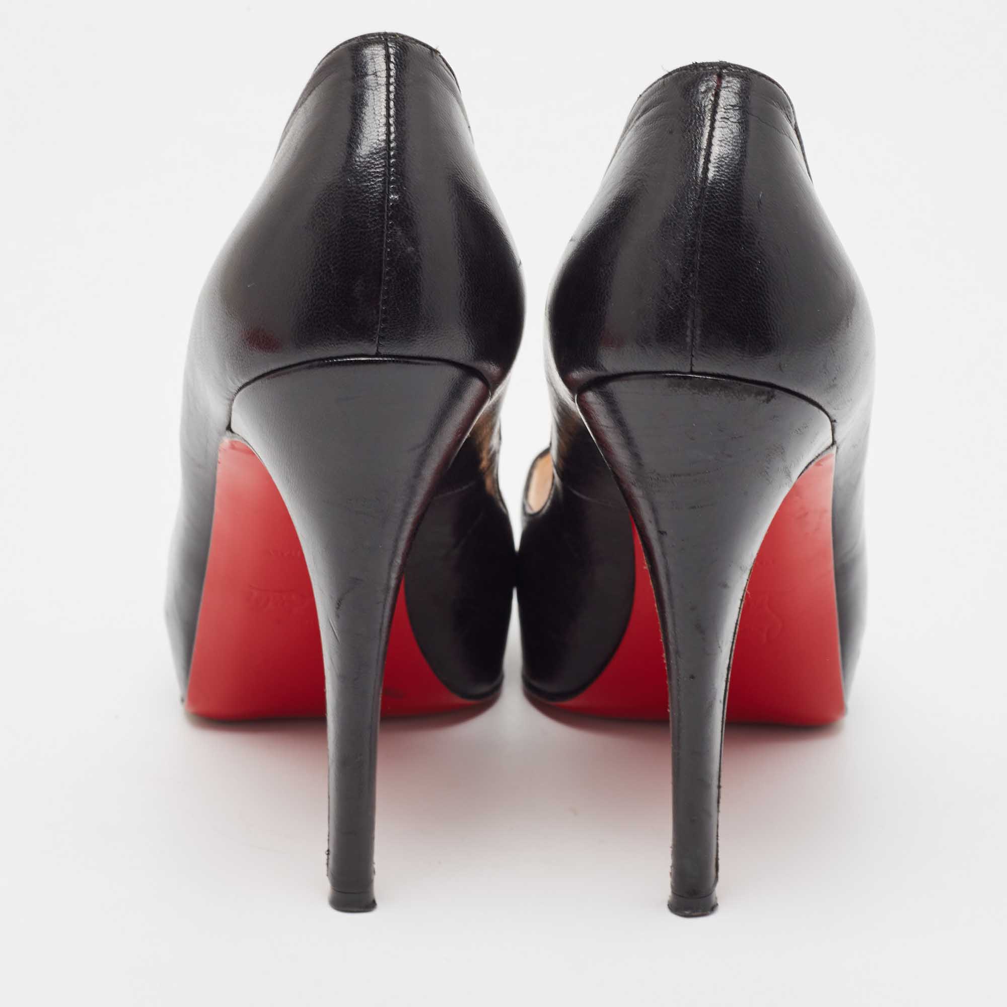 Christian Louboutin Black Leather Very Prive Pumps Size 37.5
