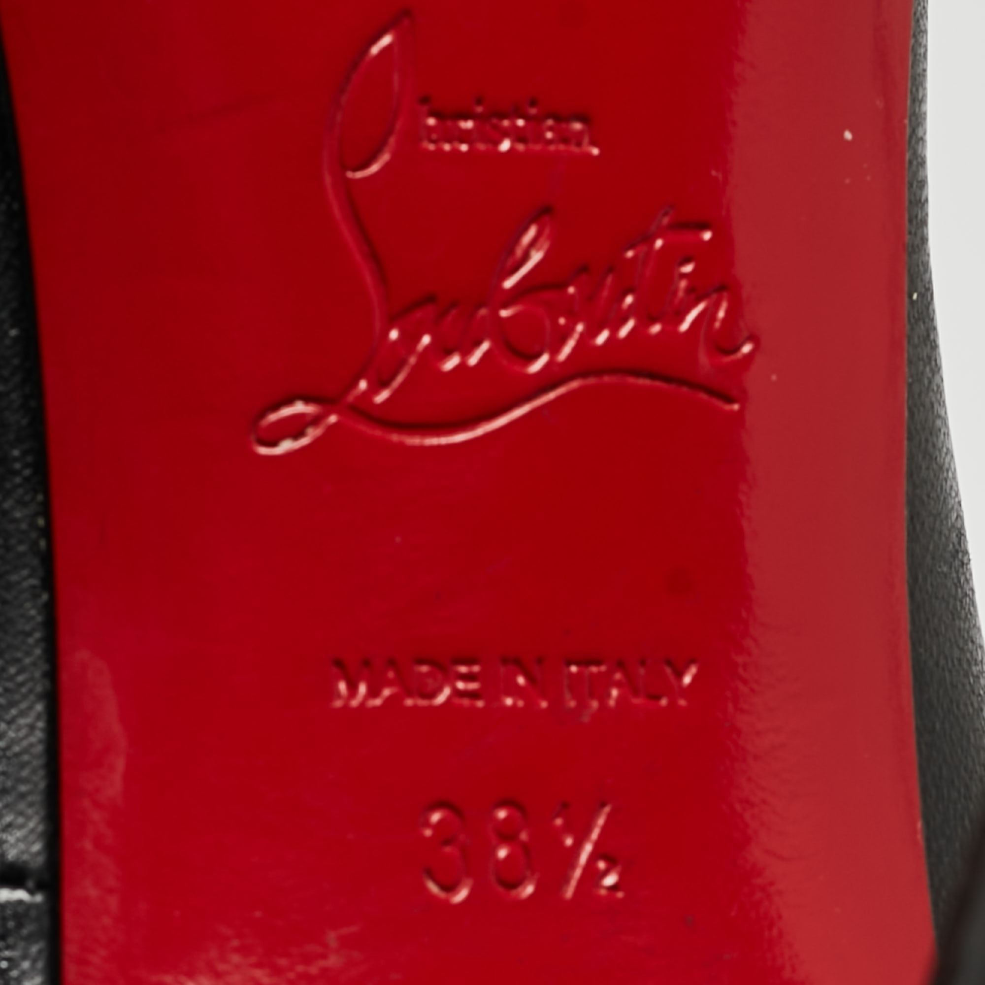Christian Louboutin Black Leather Round Toe Pumps Size 38.5