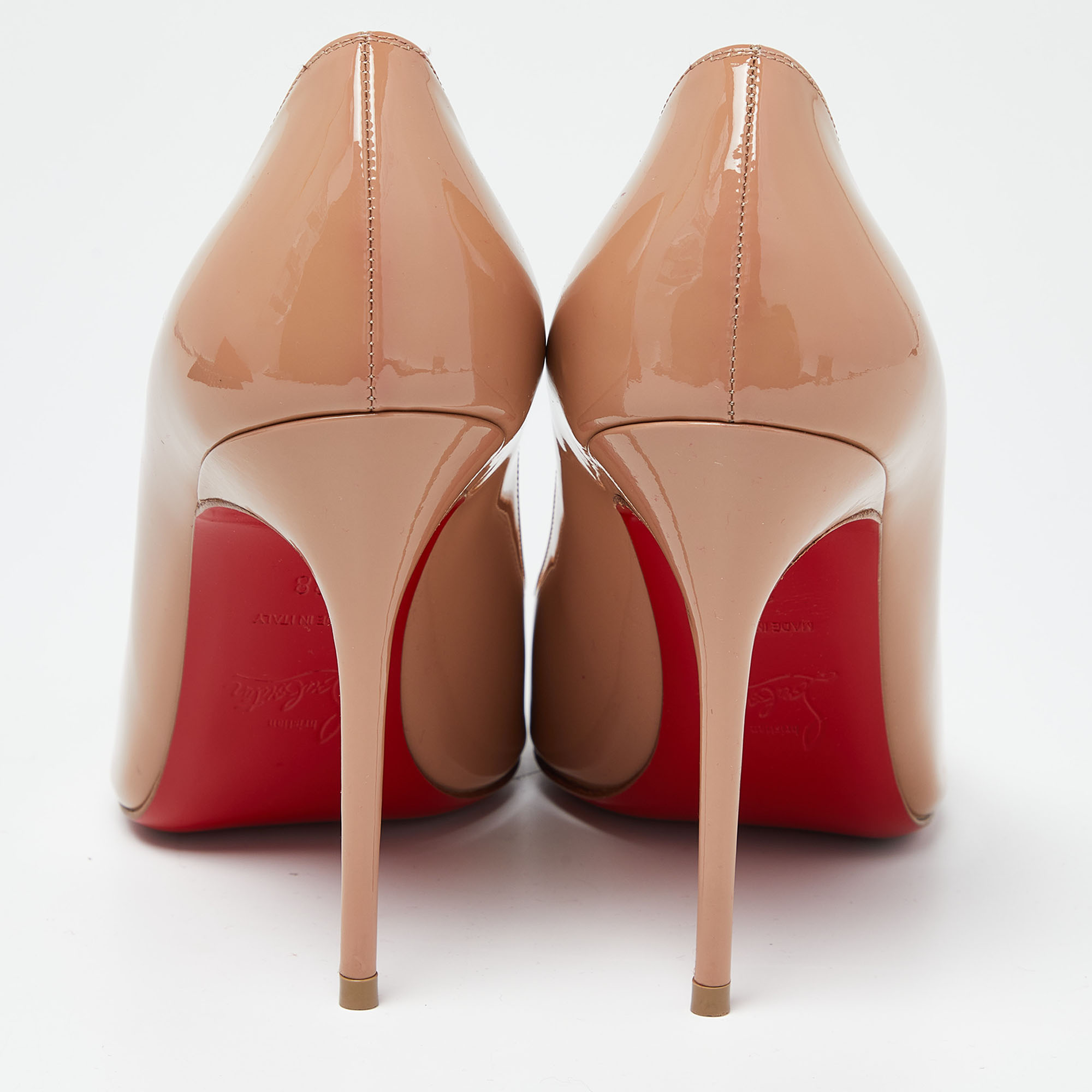 Christian Louboutin Beige Patent Leather So Kate Pumps Size 38