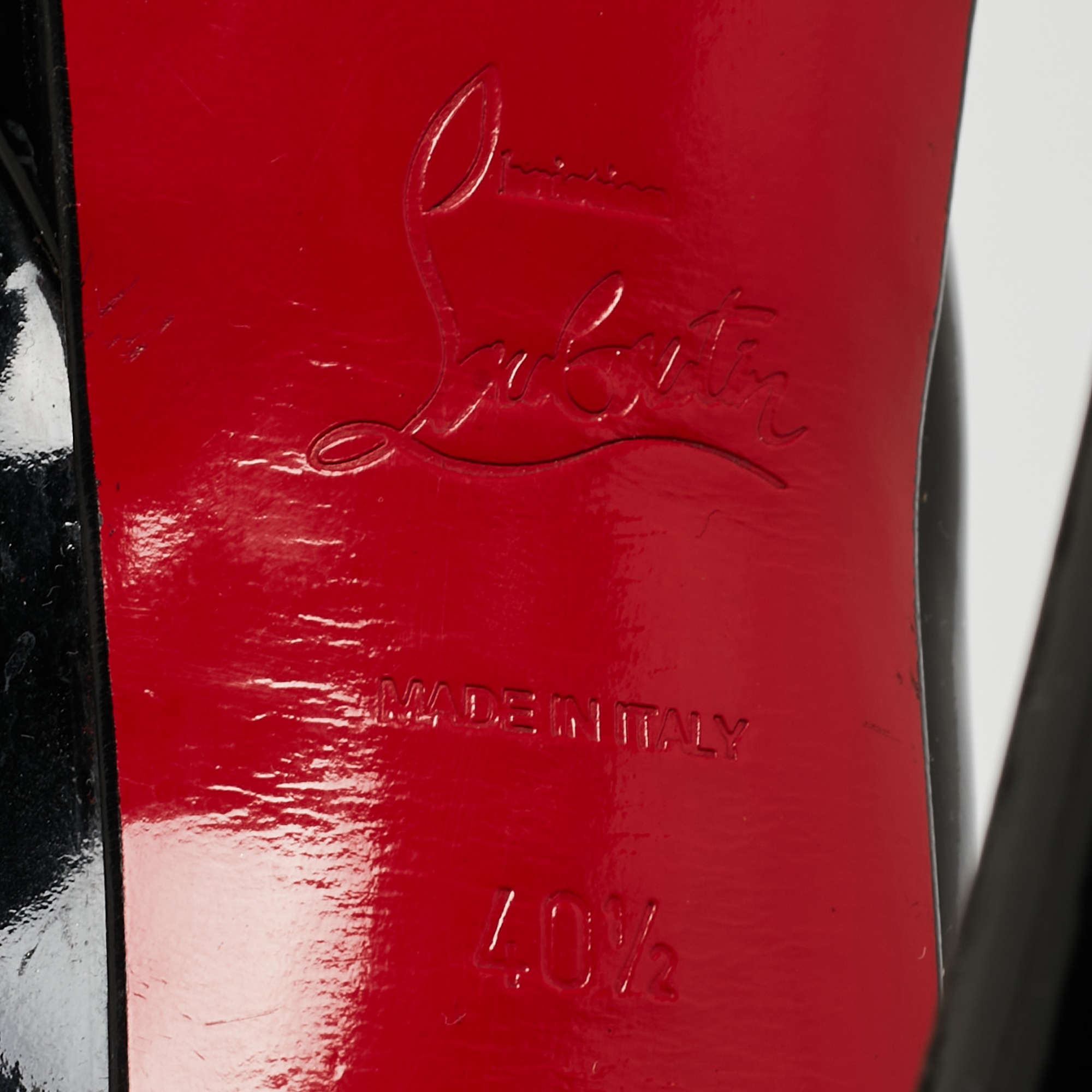 Christian Louboutin Black Patent Leather Lady Peep Pumps Size 40.5