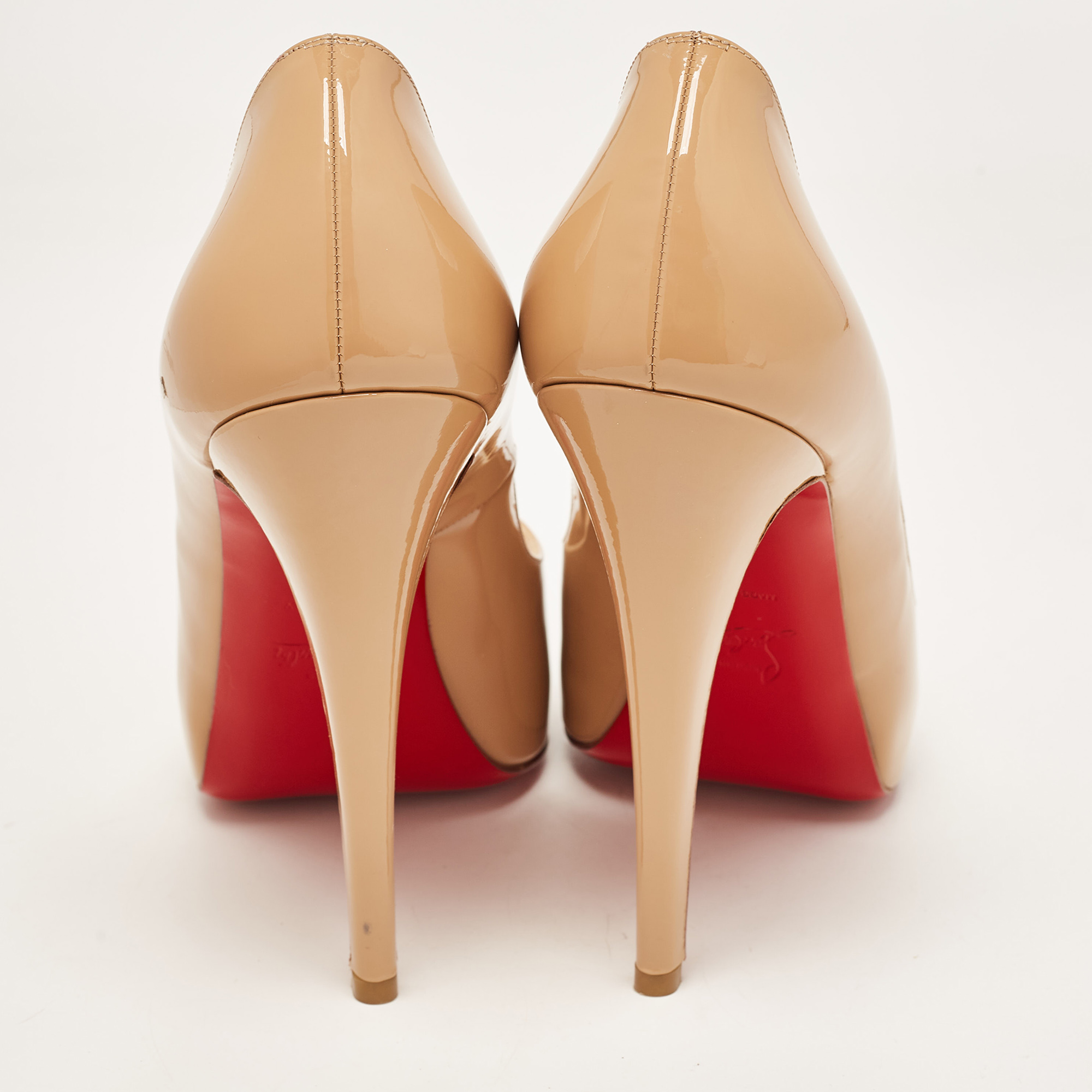 Christian Louboutin Beige Patent Leather Very Prive Pumps Size 41