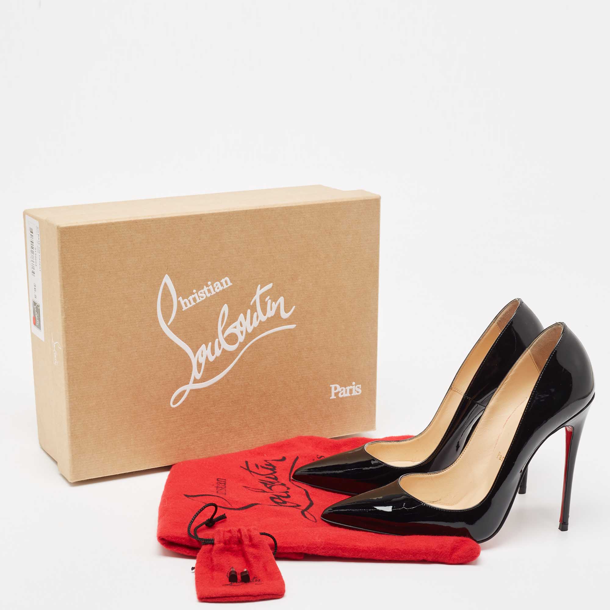 Christian Louboutin Black Patent Leather So Kate Pointed Toe Pumps Size 36.5