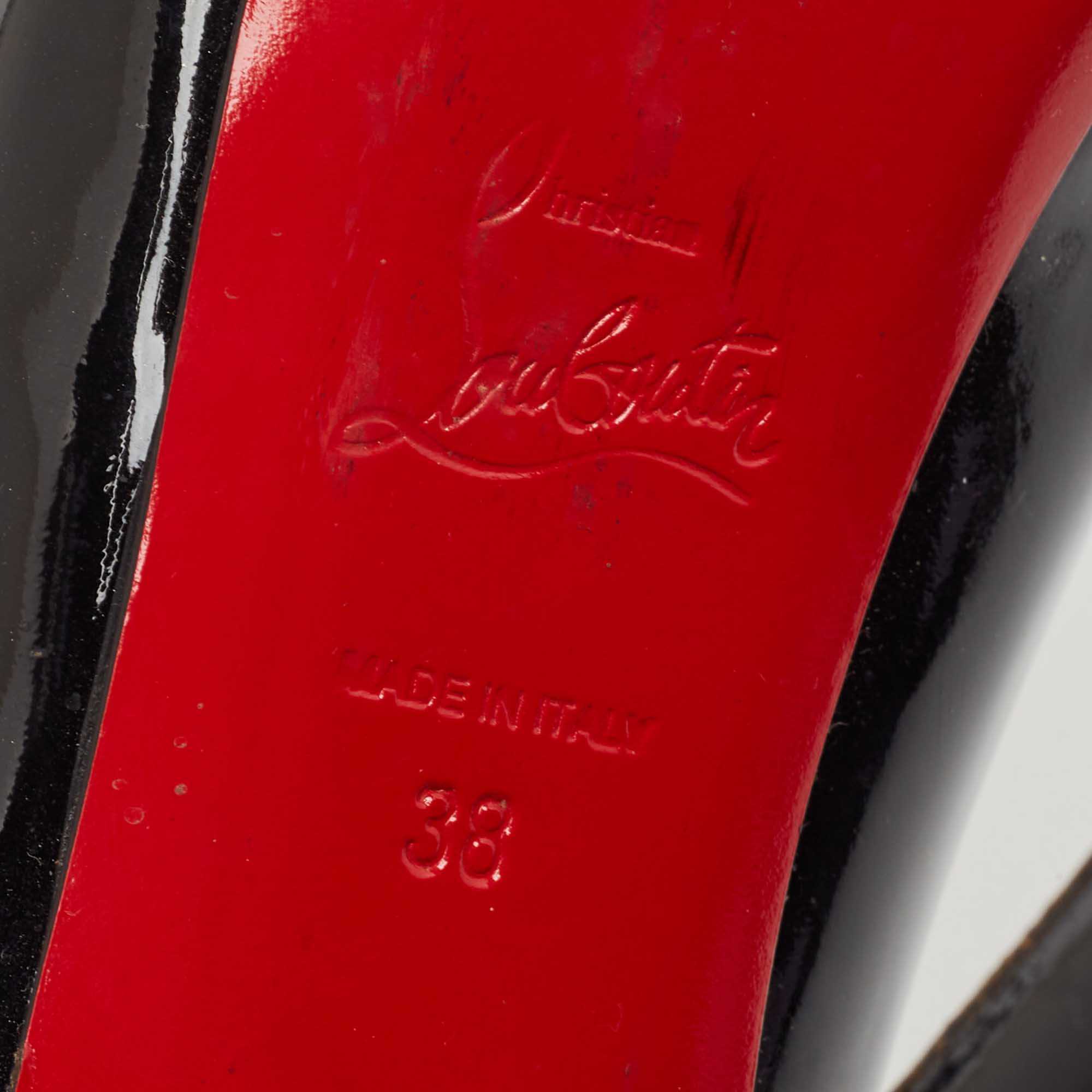 Christian Louboutin Black Patent Leather Altadama Pumps Size 38