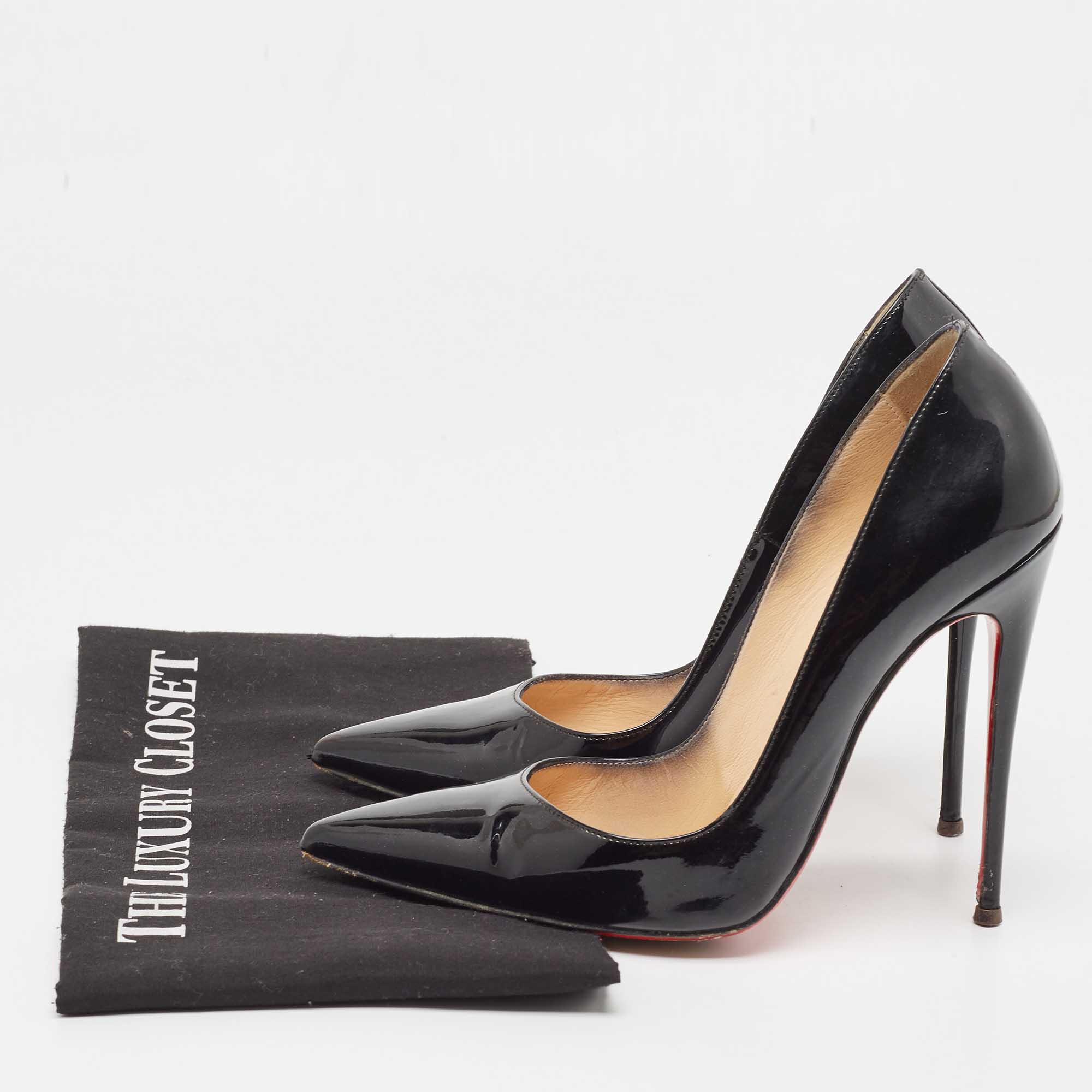 Christian Louboutin Black Patent Leather So Kate Pumps Size 37