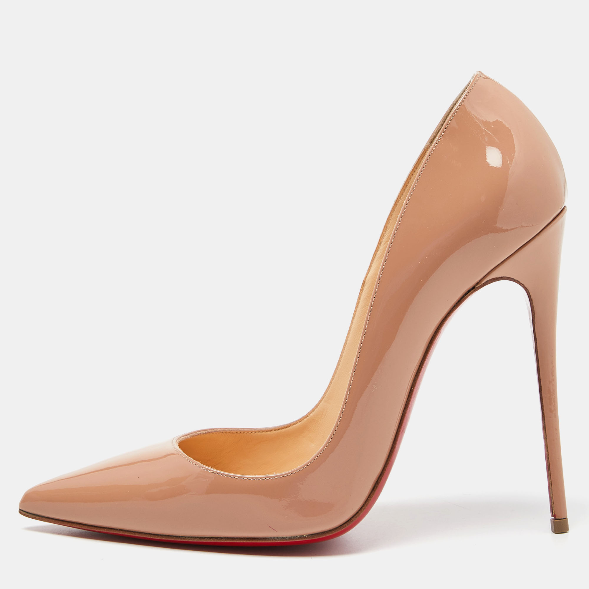 Christian Louboutin Beige Patent Leather So Kate Pumps Size 39