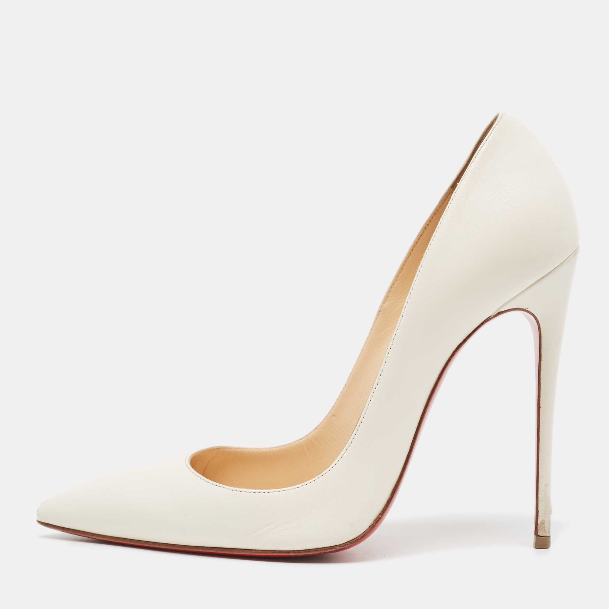 Christian Louboutin Off White Leather So Kate Pumps Size 38