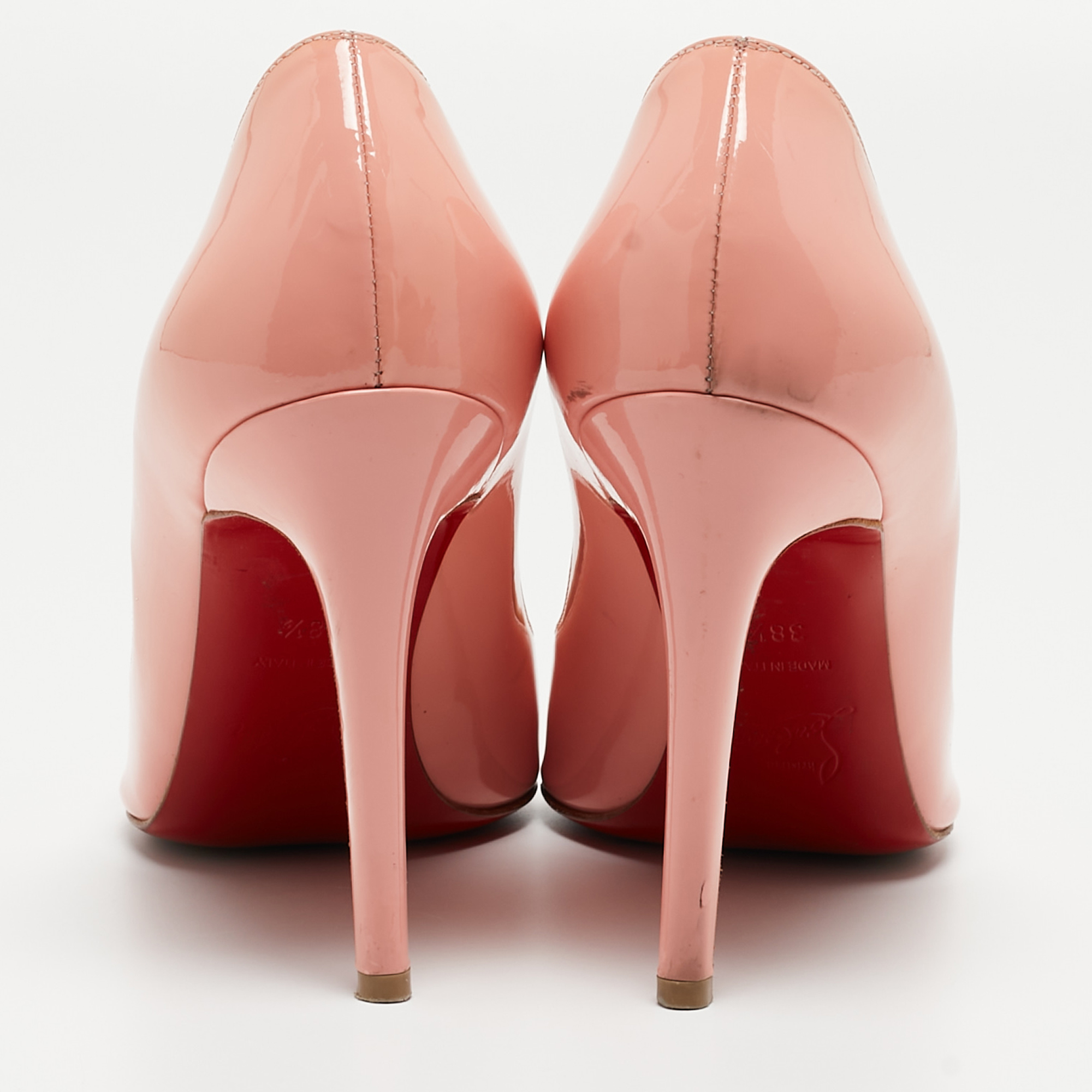 Christian Louboutin Pink Patent Leather Pigalle Pumps Size 38.5