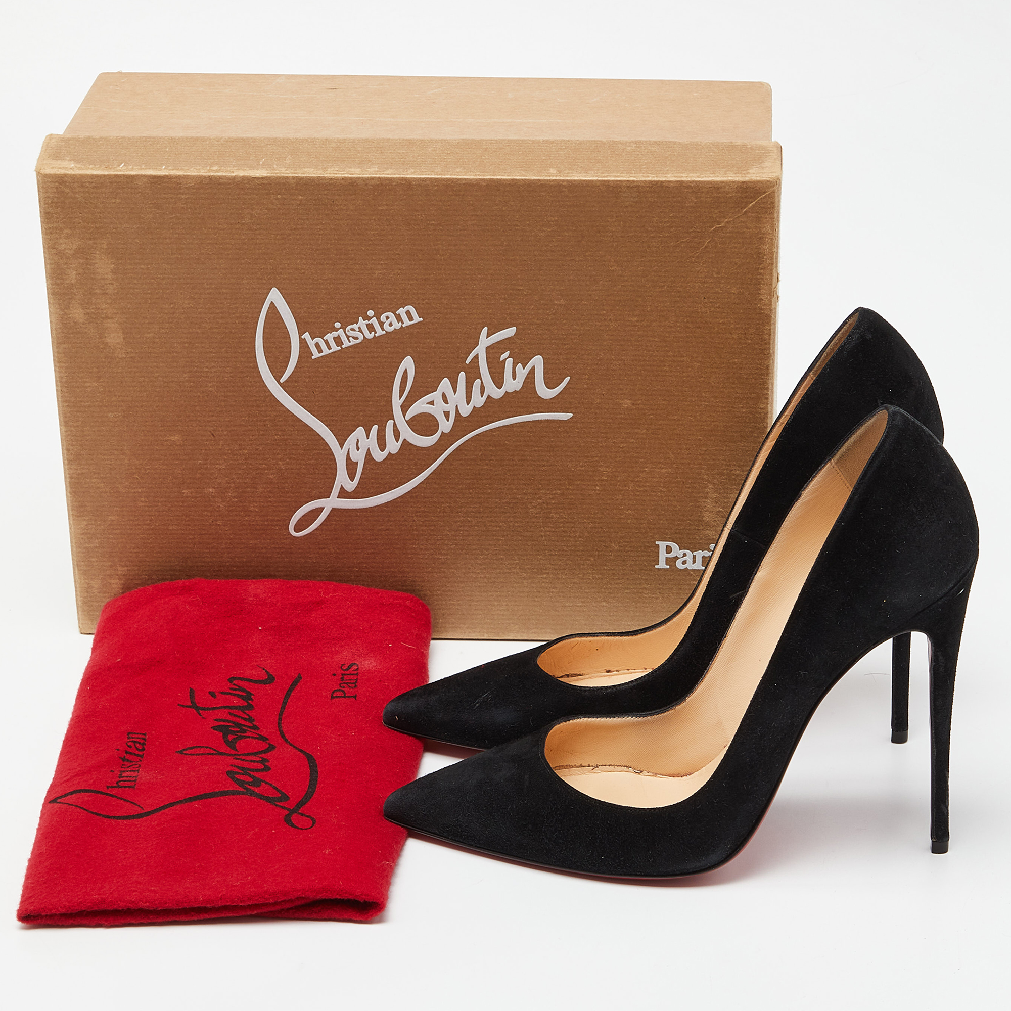 Christian Louboutin Black Suede So Kate Pointed Toe Pumps Size 38
