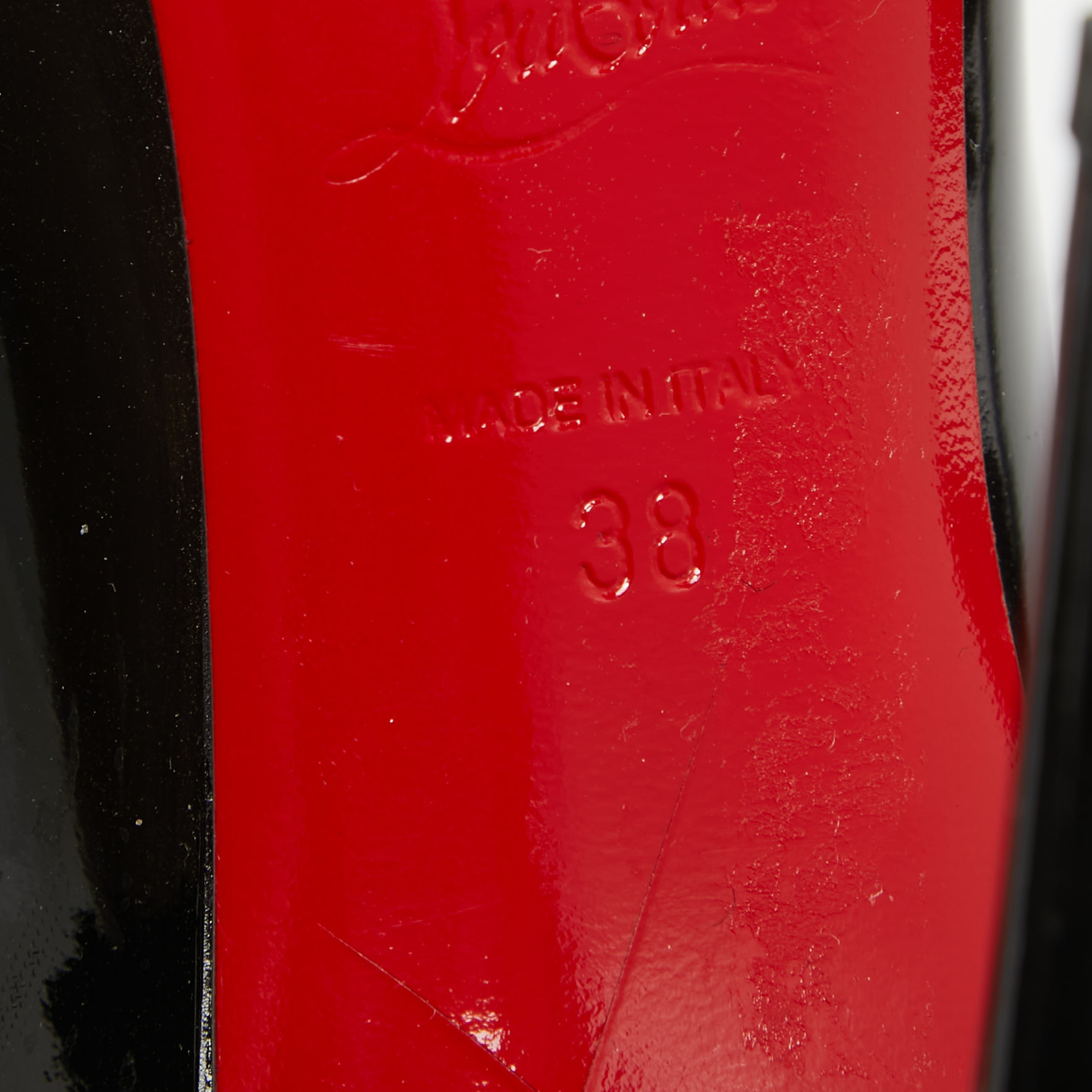 Christian Louboutin Black Patent Leather Madame Menule Pumps Size 38