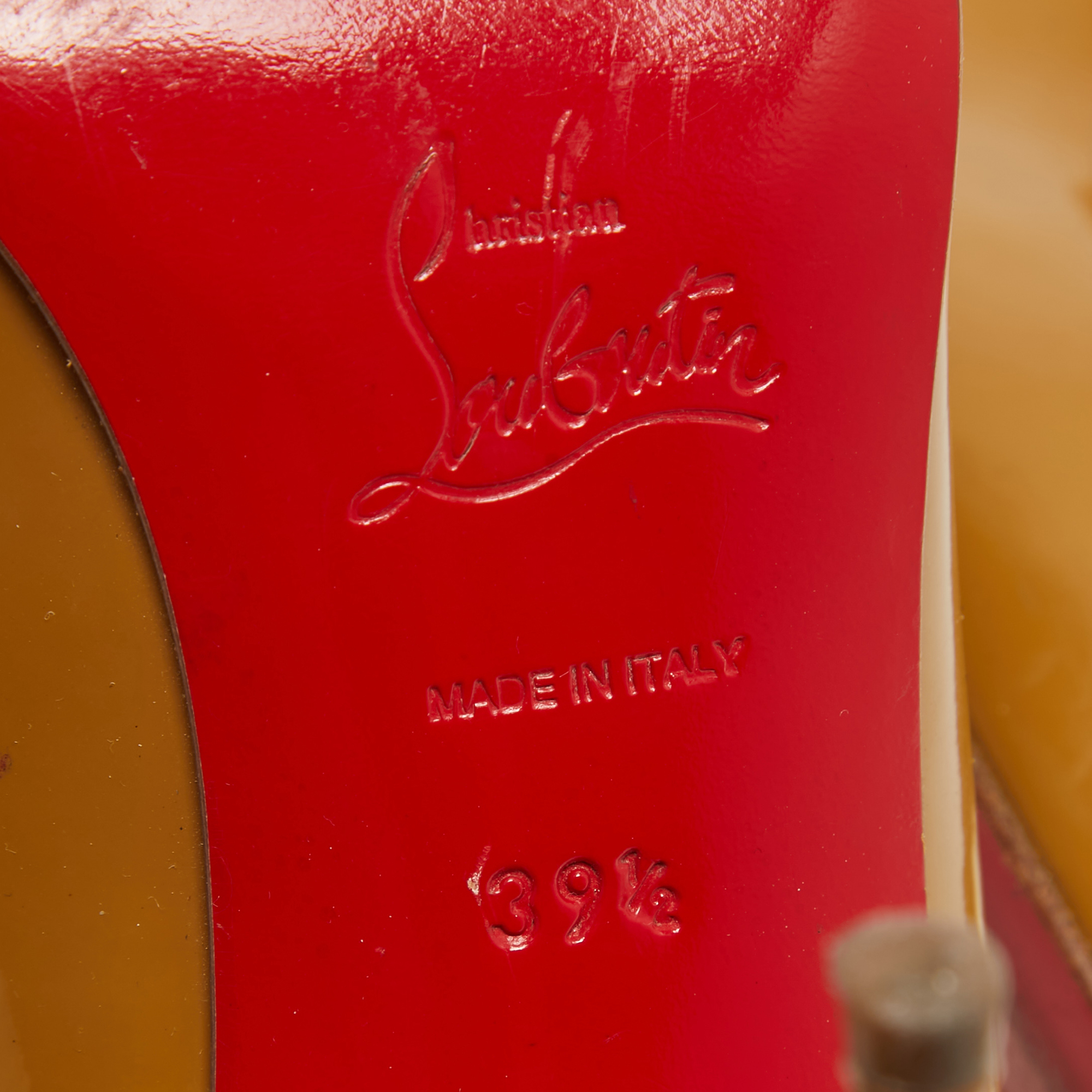 Christian Louboutin Beige Patent Leather Fifi Pumps Size 39.5
