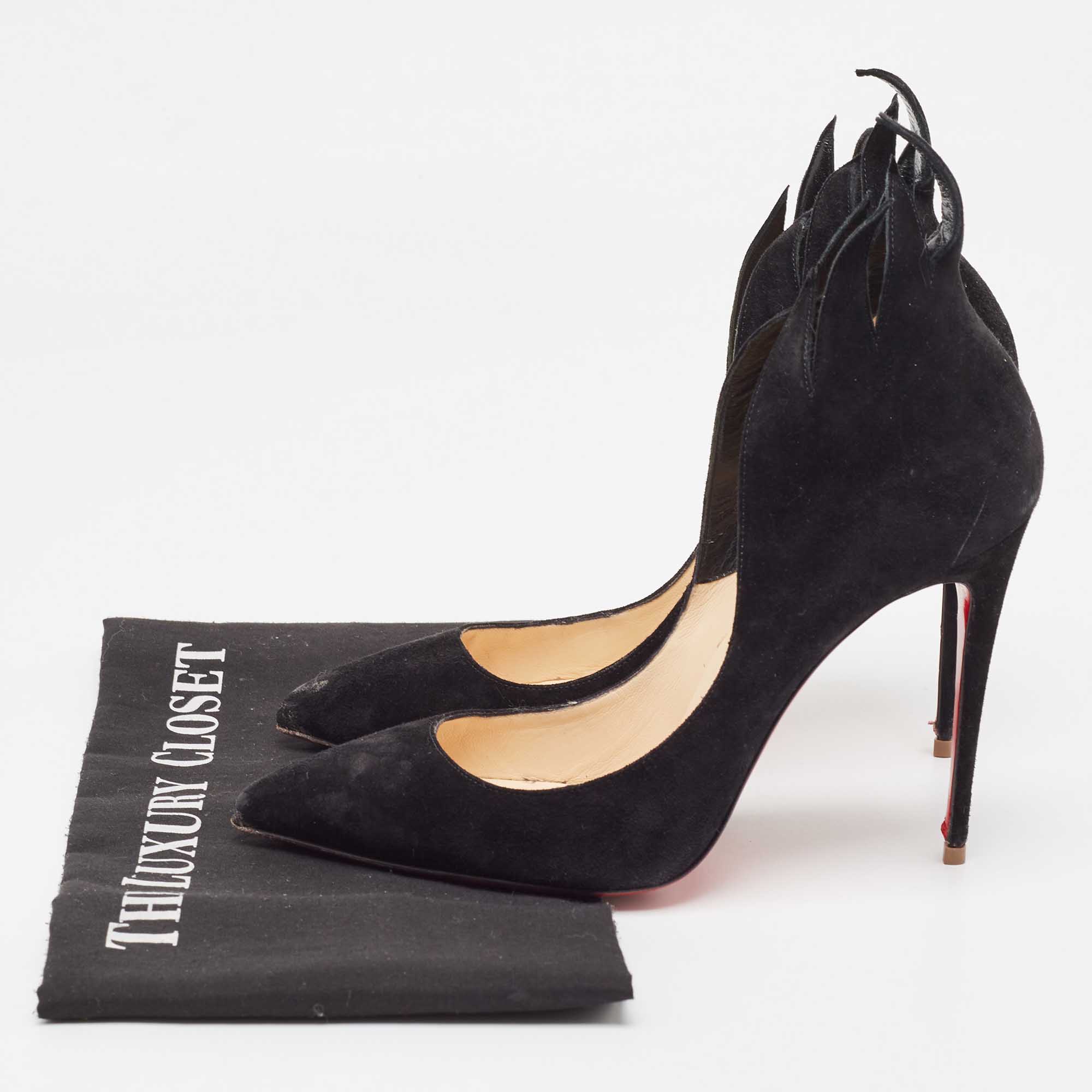 Christian Louboutin Black Suede Victorina Pumps Size 37.5