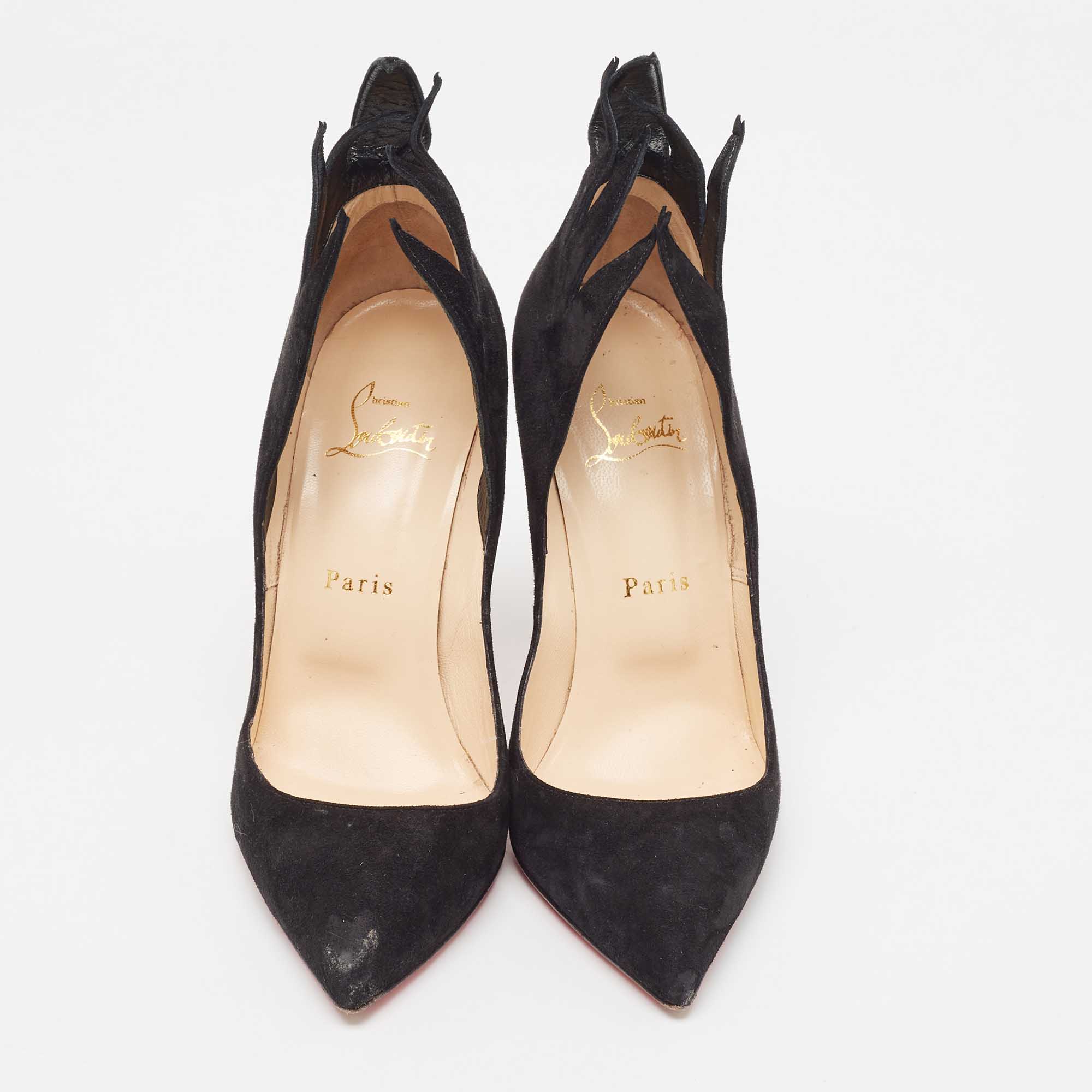 Christian Louboutin Black Suede Victorina Pumps Size 37.5