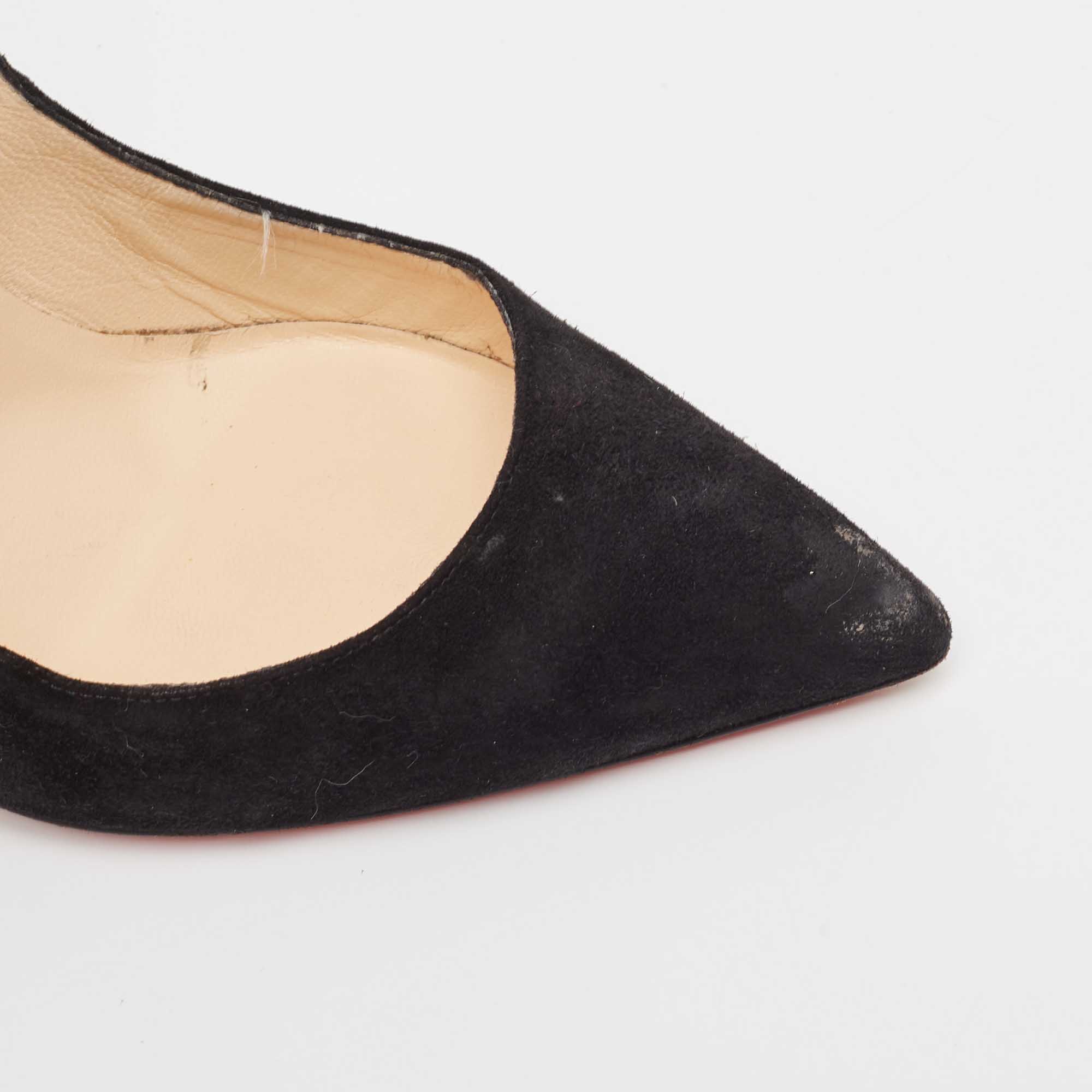 Christian Louboutin Black Suede Victorina Pumps Size 37.5