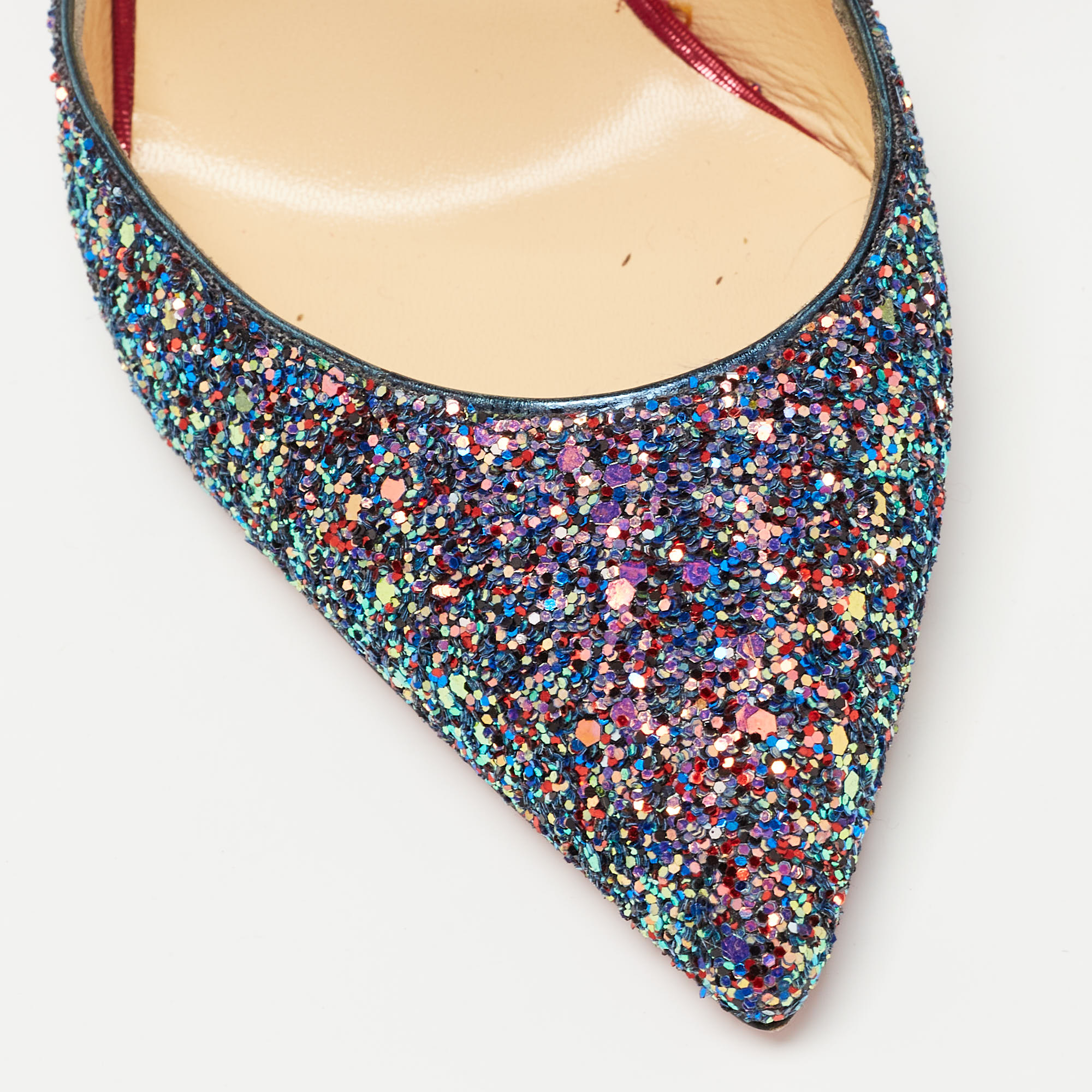 Christian Louboutin Multicolor Suede And Glitter Suzzanne Pumps Size 38