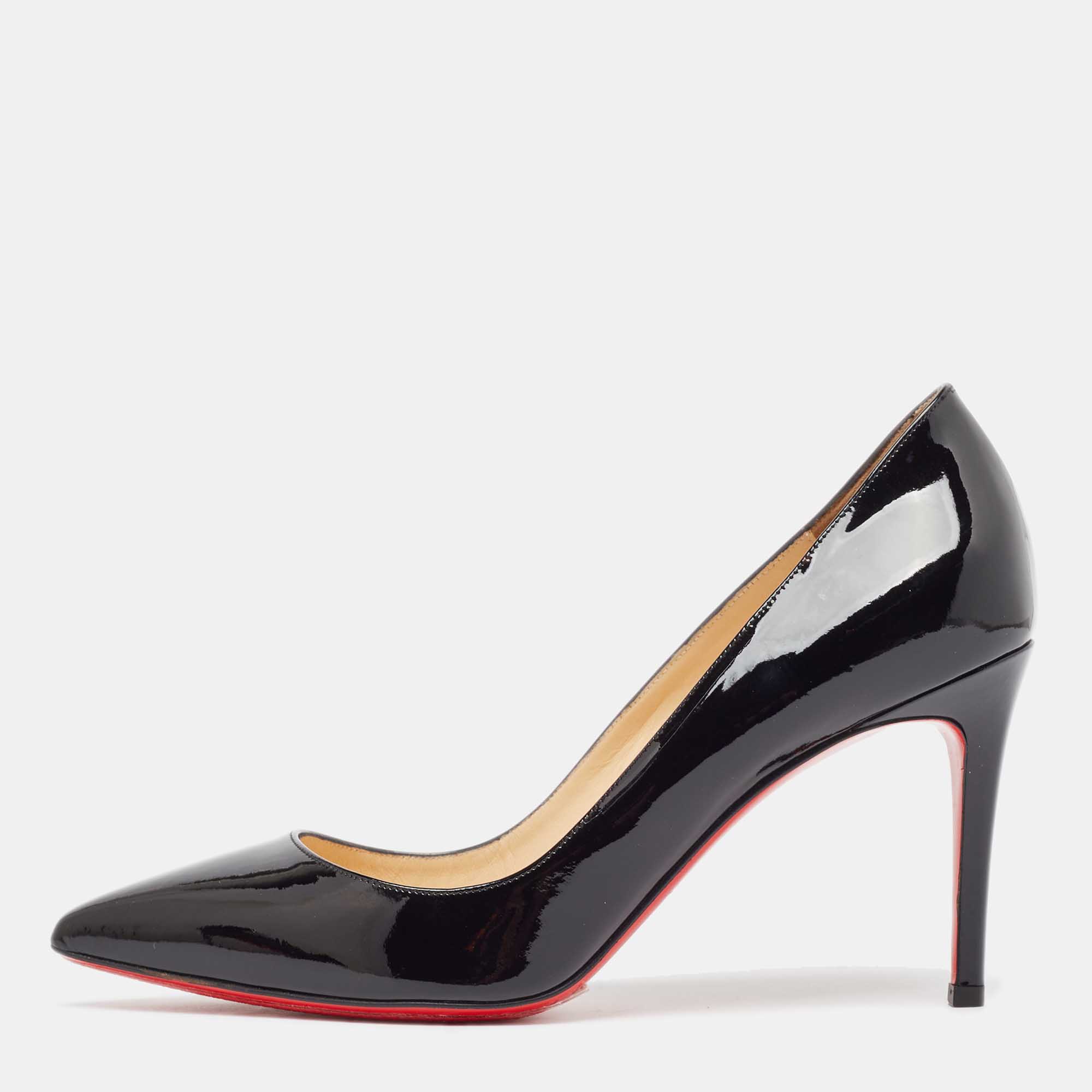 Christian louboutin black patent leather pigalle pumps size 39