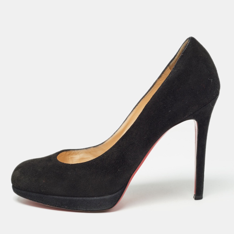 Christian louboutin black suede new simple pumps size 37.5