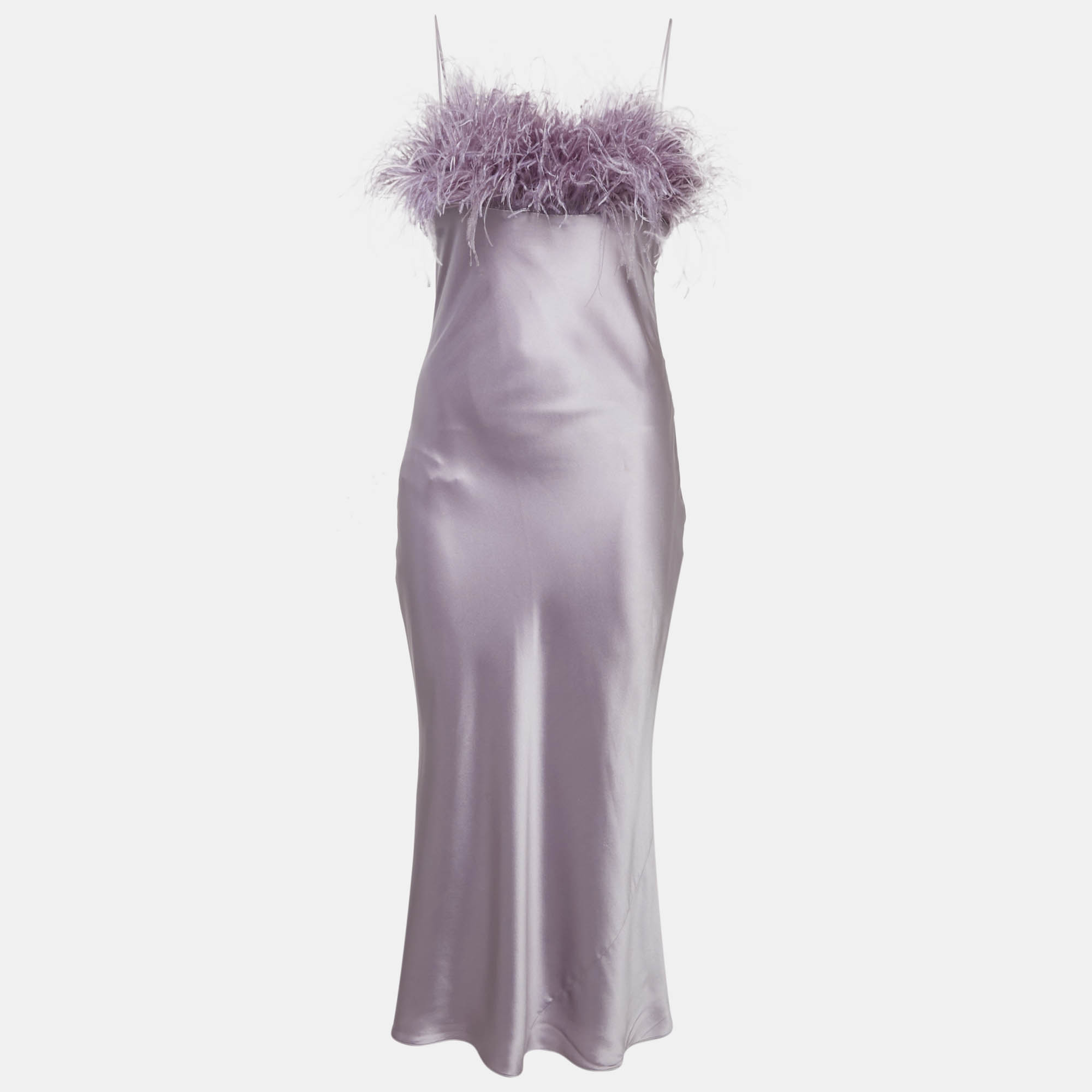 Cinq à Sept Purple Satin Silk Ostrich Feather Detail Cerise Slip Dress M
Cinq à Sept Purple Satin Silk Ostrich Feather Detail Cerise Slip Dress M