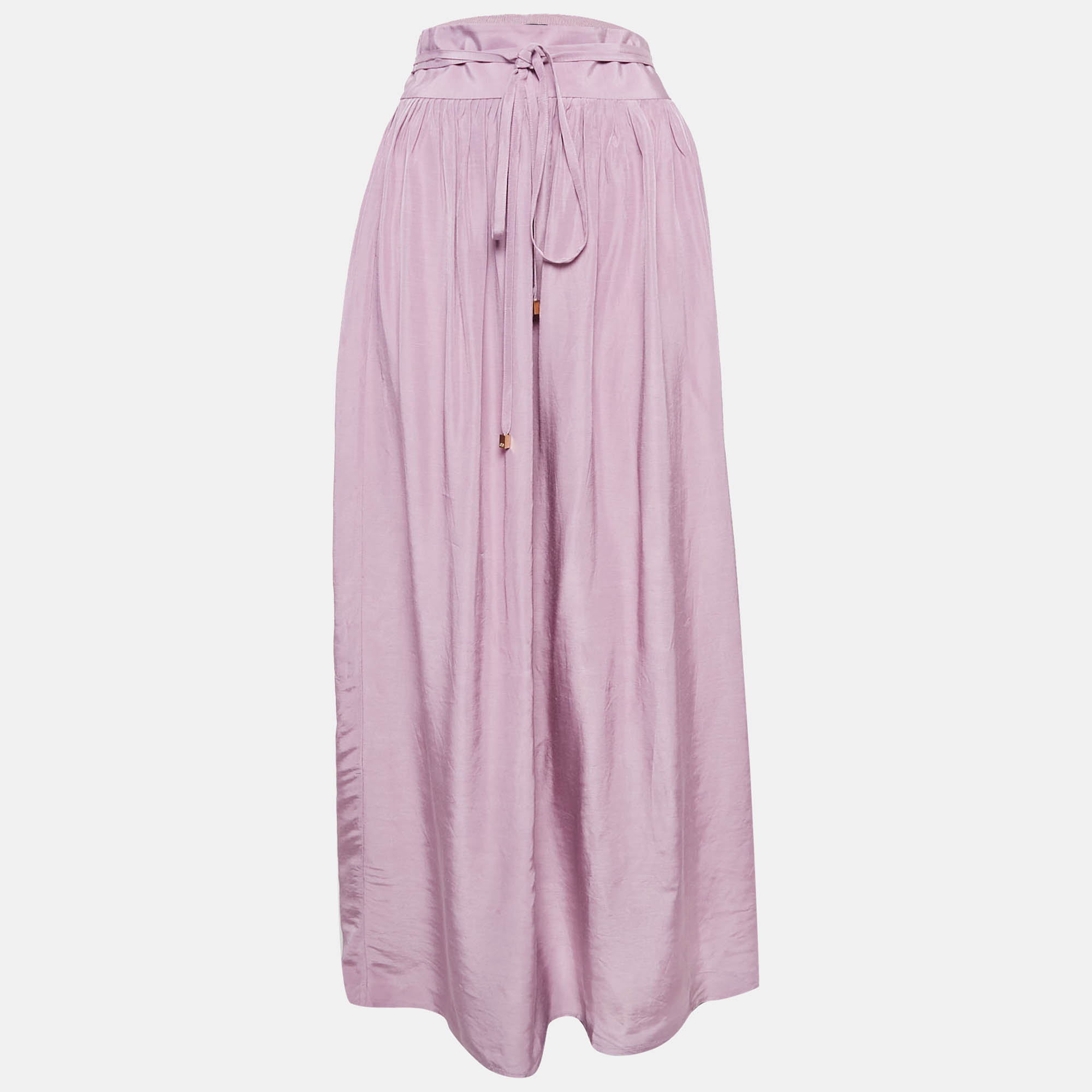 Class by Roberto Cavalli Purple Crepe Gathered Maxi Skirt M