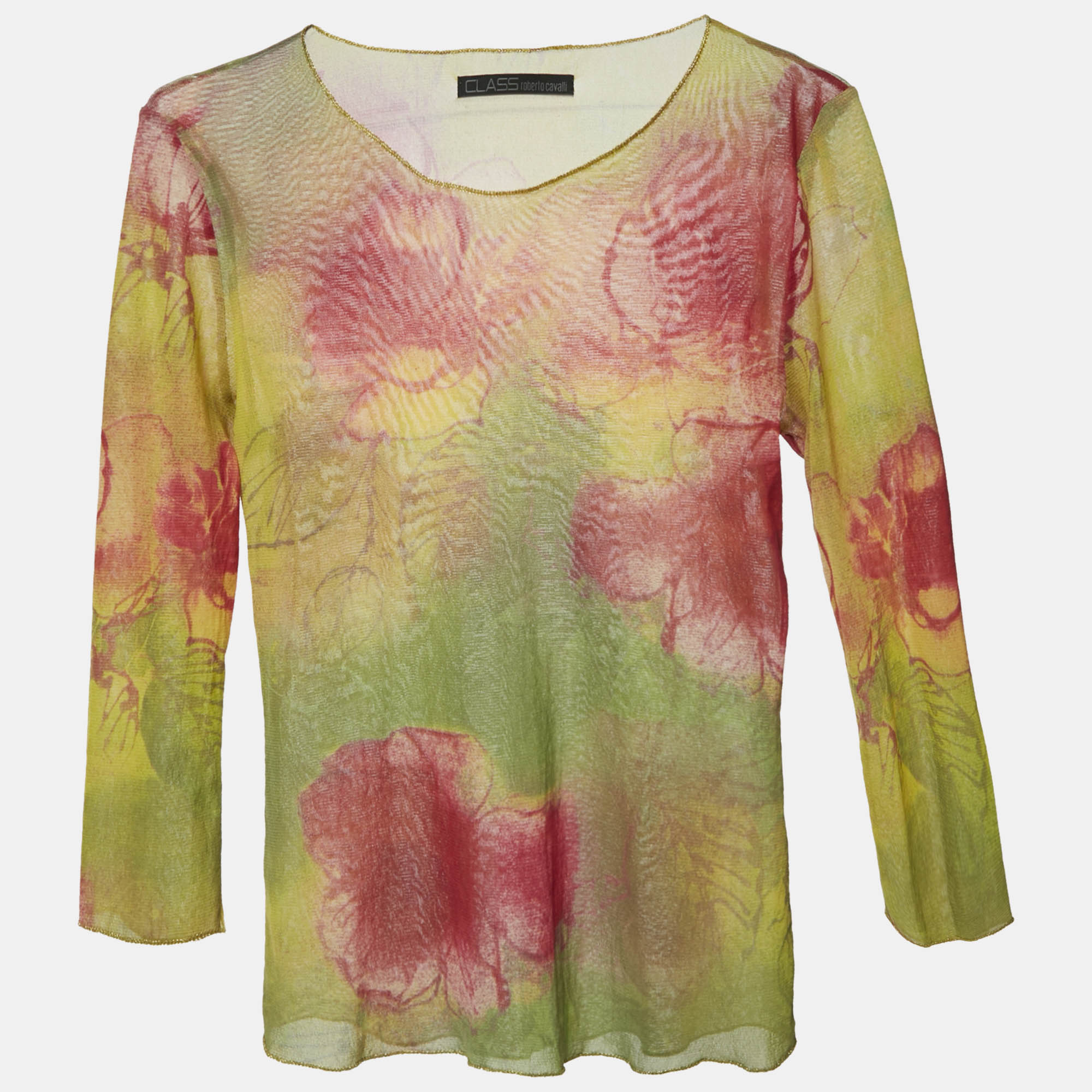 Class by Roberto Cavalli Vintage Green/Pink Floral Print Mesh Sheer Top M
Class by Roberto Cavalli Vintage Green/Pink Floral Print Mesh Sheer Top M