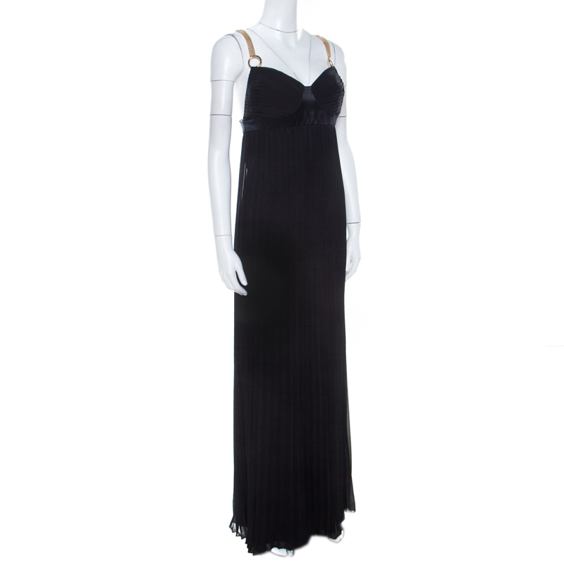 Class By Roberto Cavalli Black Pleated Chiffon Gold Chain Strap Detail Maxi Dress
Class By Roberto Cavalli Black Pleated Chiffon Gold Chain Strap Detail Maxi Dress