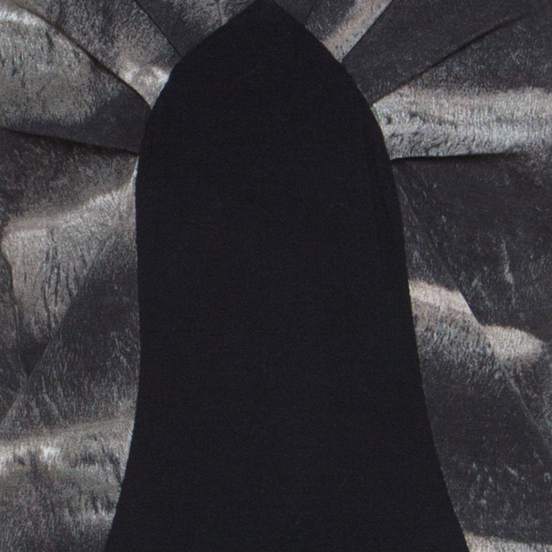 Class By Roberto Cavalli Black Fur Printed Cotton Cap Sleeve Top M
