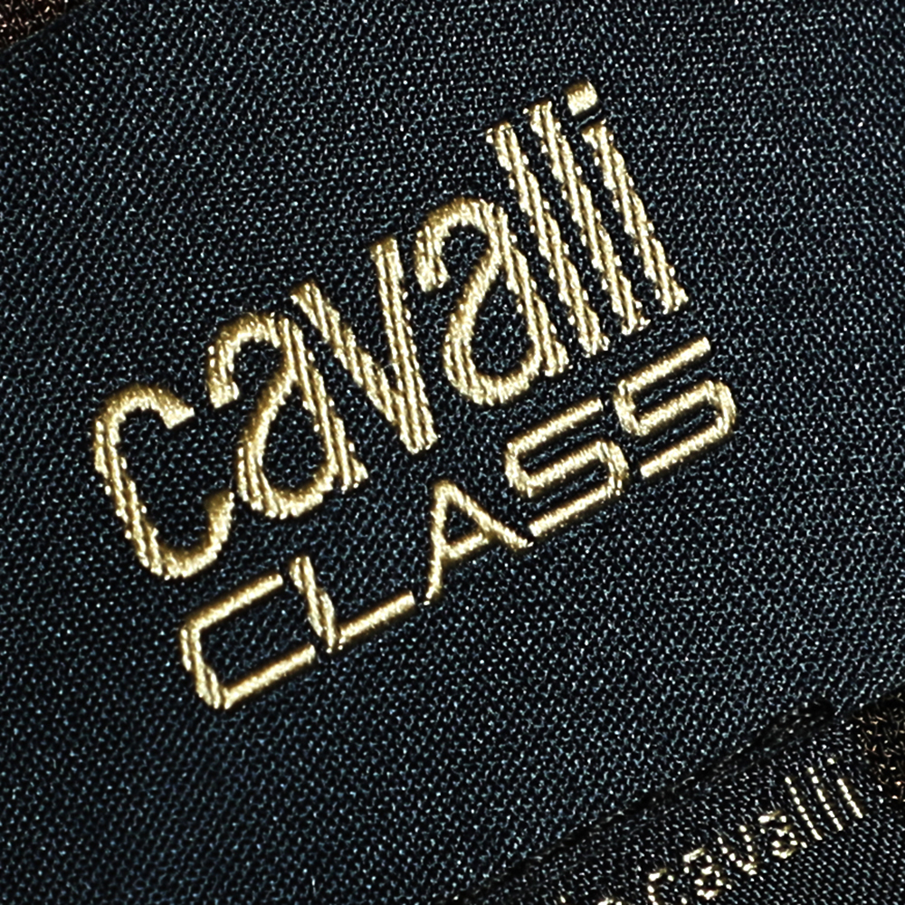 Cavalli Class Multicolor Printed Jersey Paneled Midi Skirt M