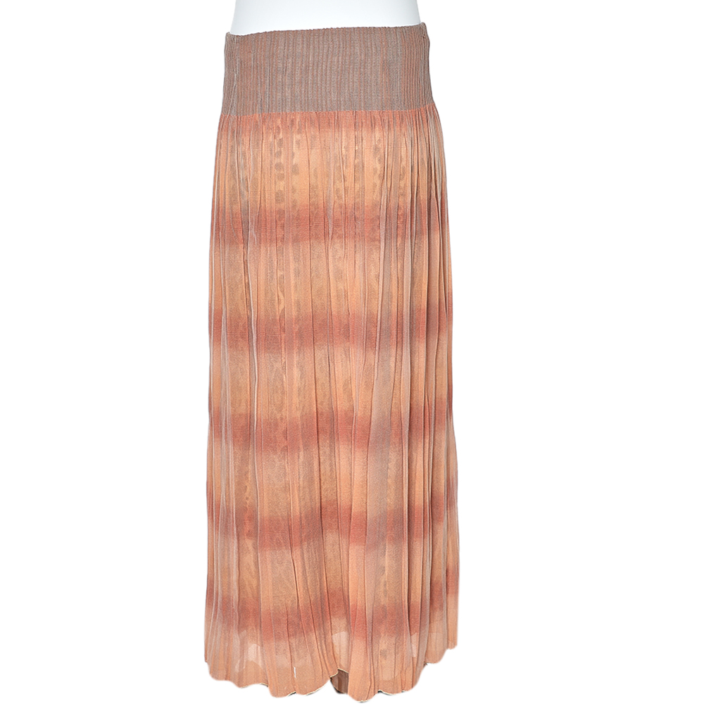 Class By Roberto Cavalli Pink & Animal Printed Silk Layered Maxi Skirt L