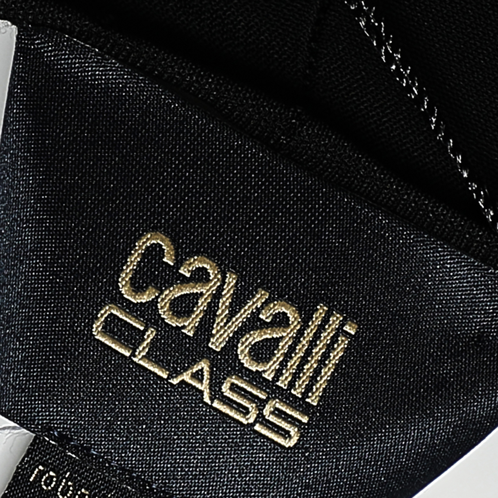 Class By Roberto Cavalli Black Jersey Metal Link Detail Maxi Dress L