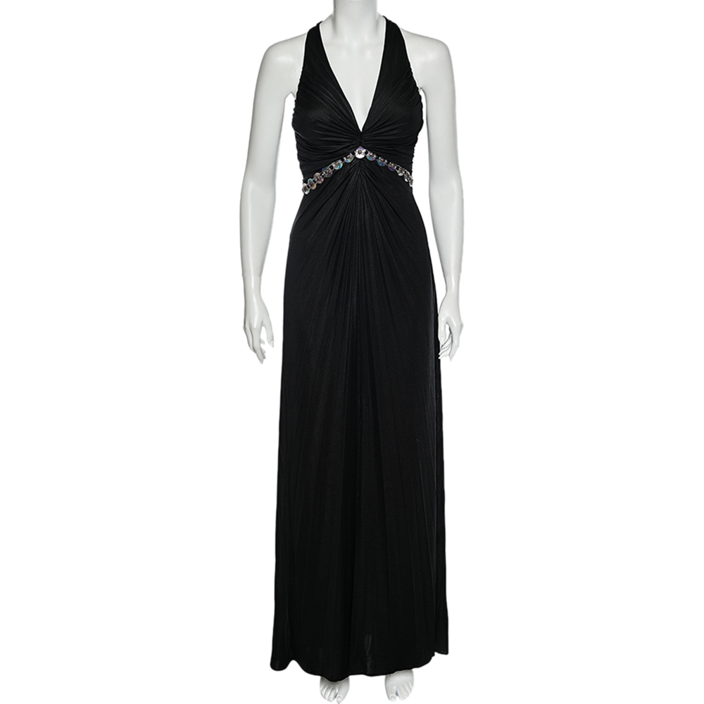 Class by roberto cavalli black knit sleeveless maxi dress m