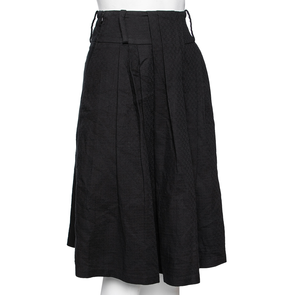 Class By Roberto Cavalli Black Cotton High Waist Skirt S