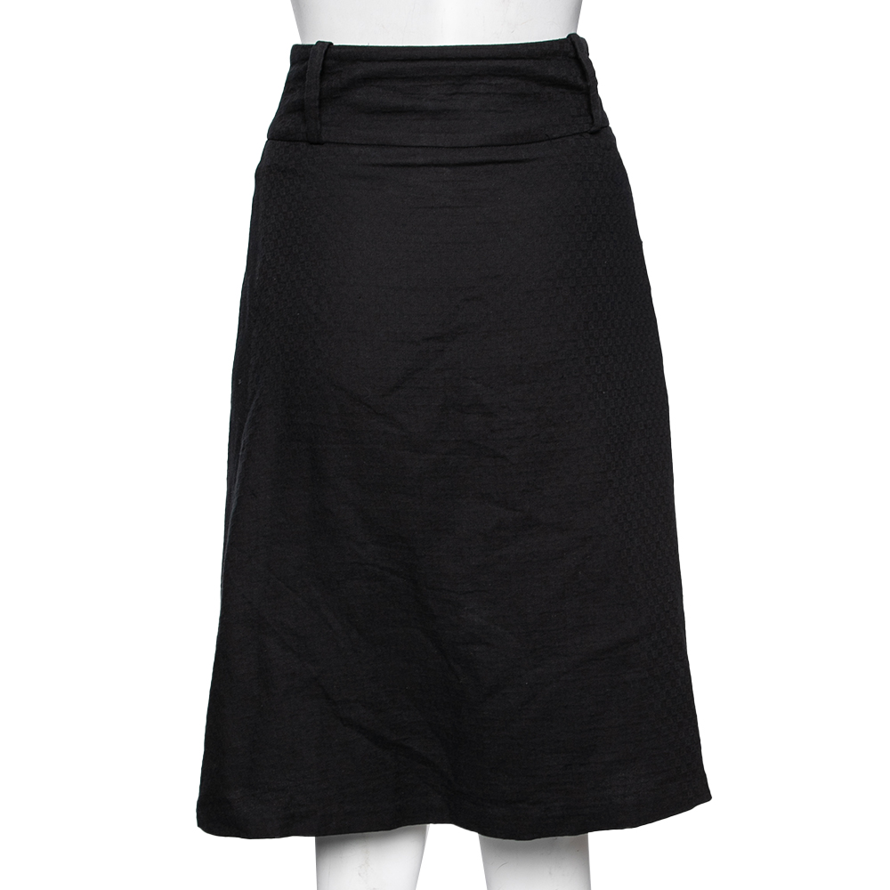 Class By Roberto Cavalli Black Cotton High Waist Skirt S
