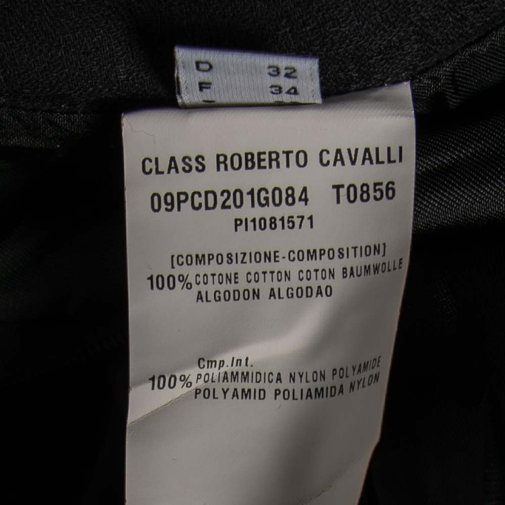 Class By Roberto Cavalli Black Cotton High Waist Skirt S
