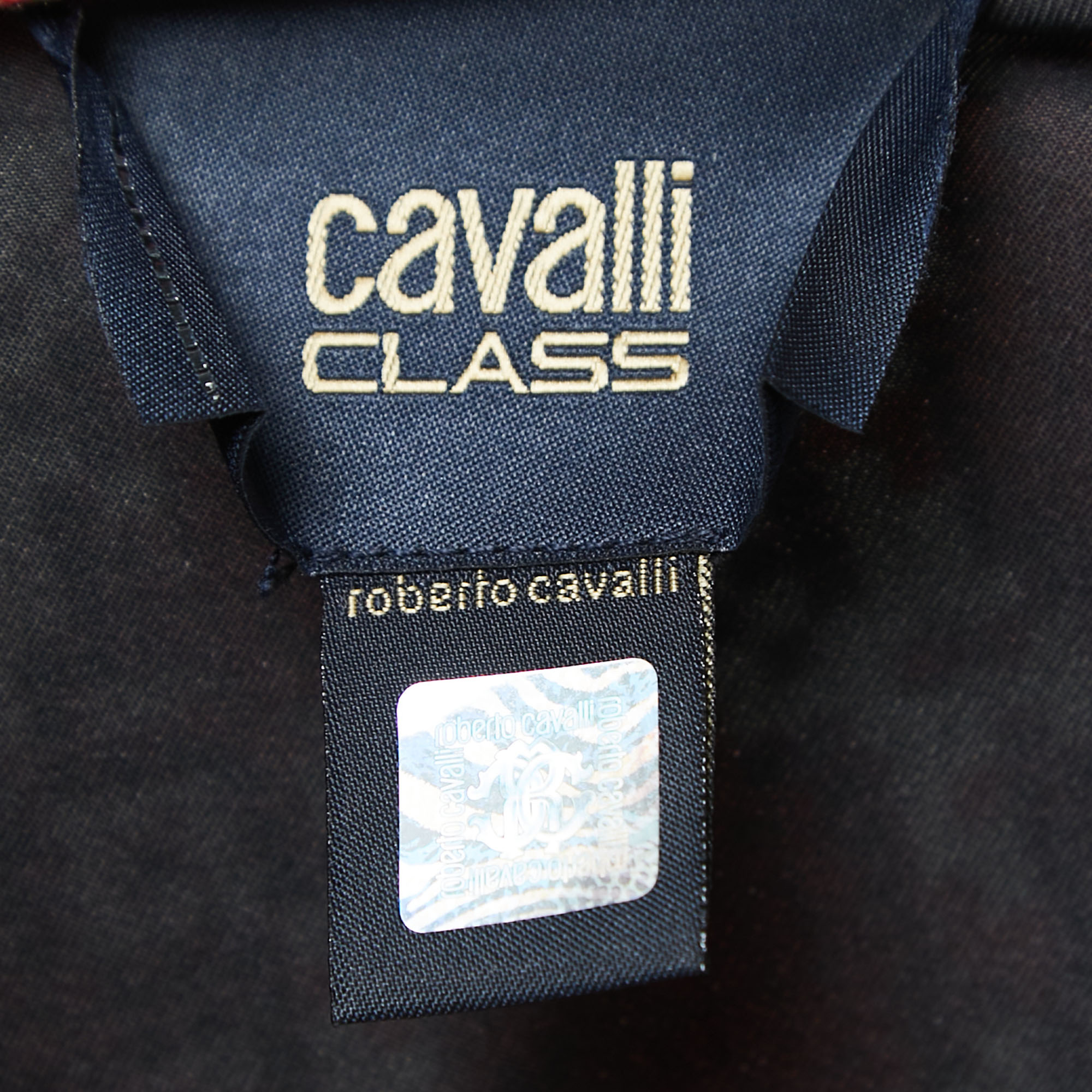 Class By Roberto Cavalli Multicolor Snake Print Jersey Midi Dress M