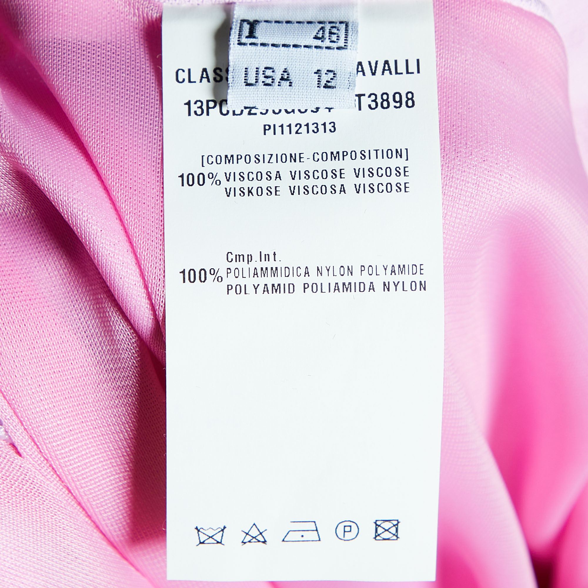 Class By Roberto Cavalli Pink Crepe Maxi Skirt L