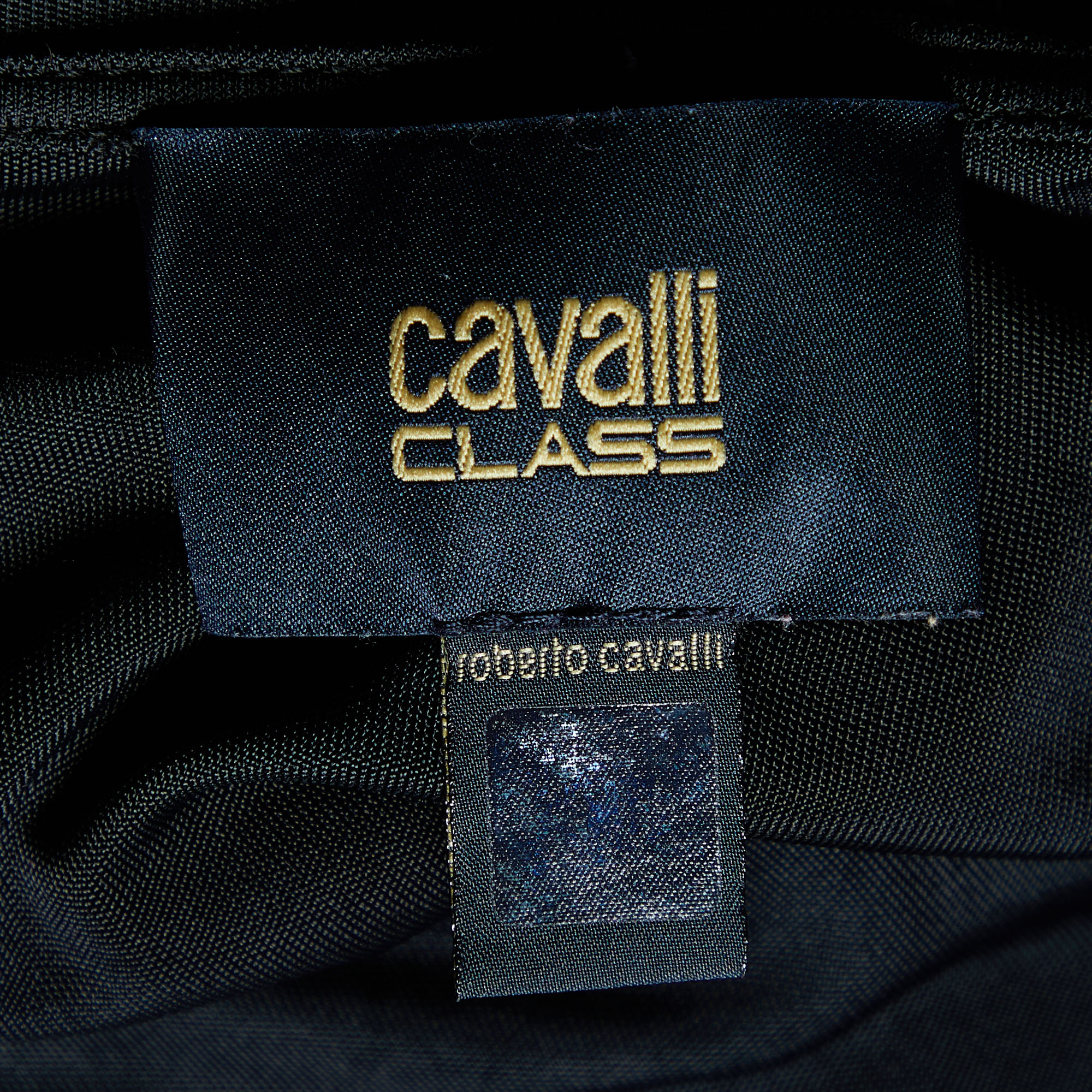 Cavalli Class Black Printed Jersey Relaxed Fit T-Shirt M
