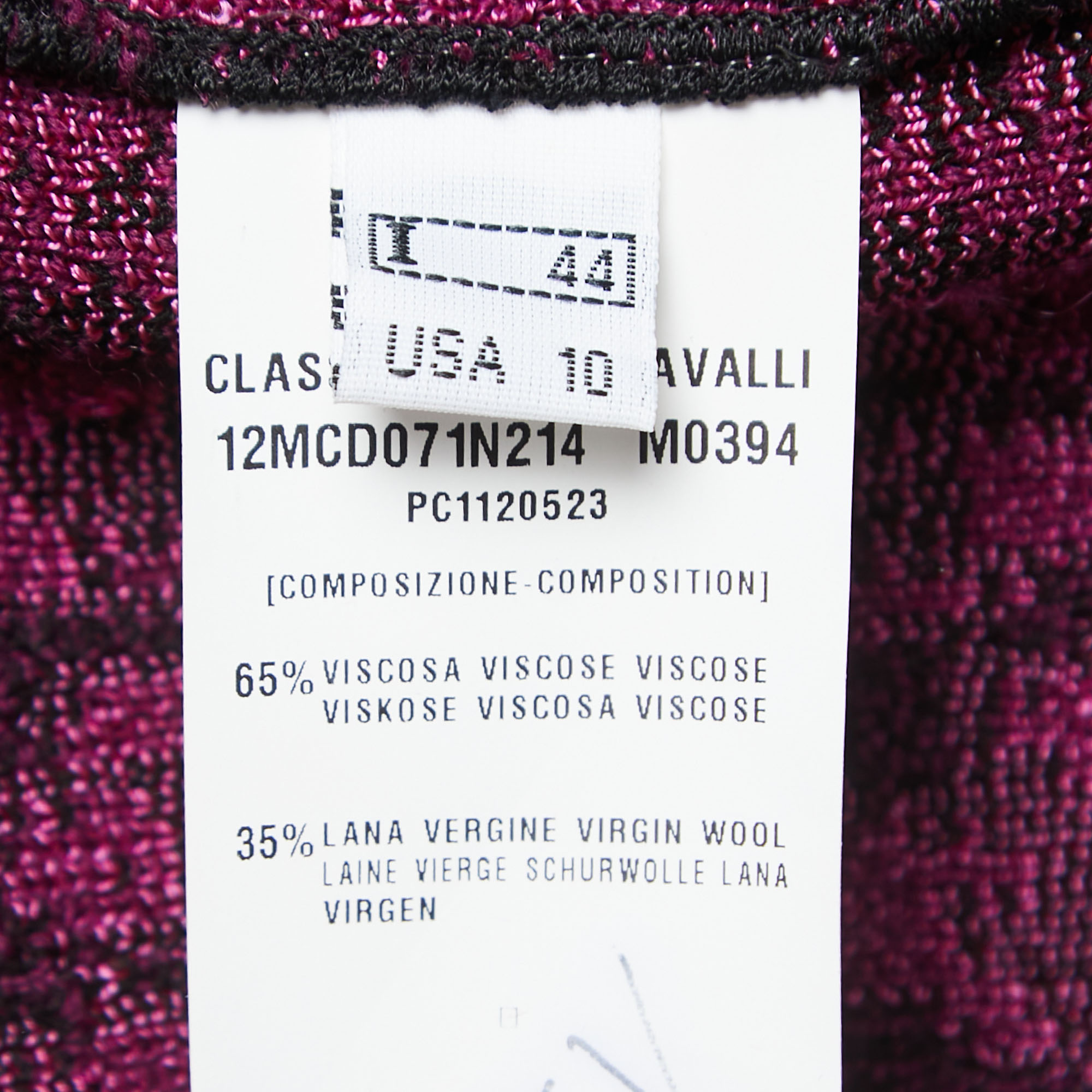 Class By Roberto Cavalli Purple Leopard Patterned Knit Flared Short Dress M