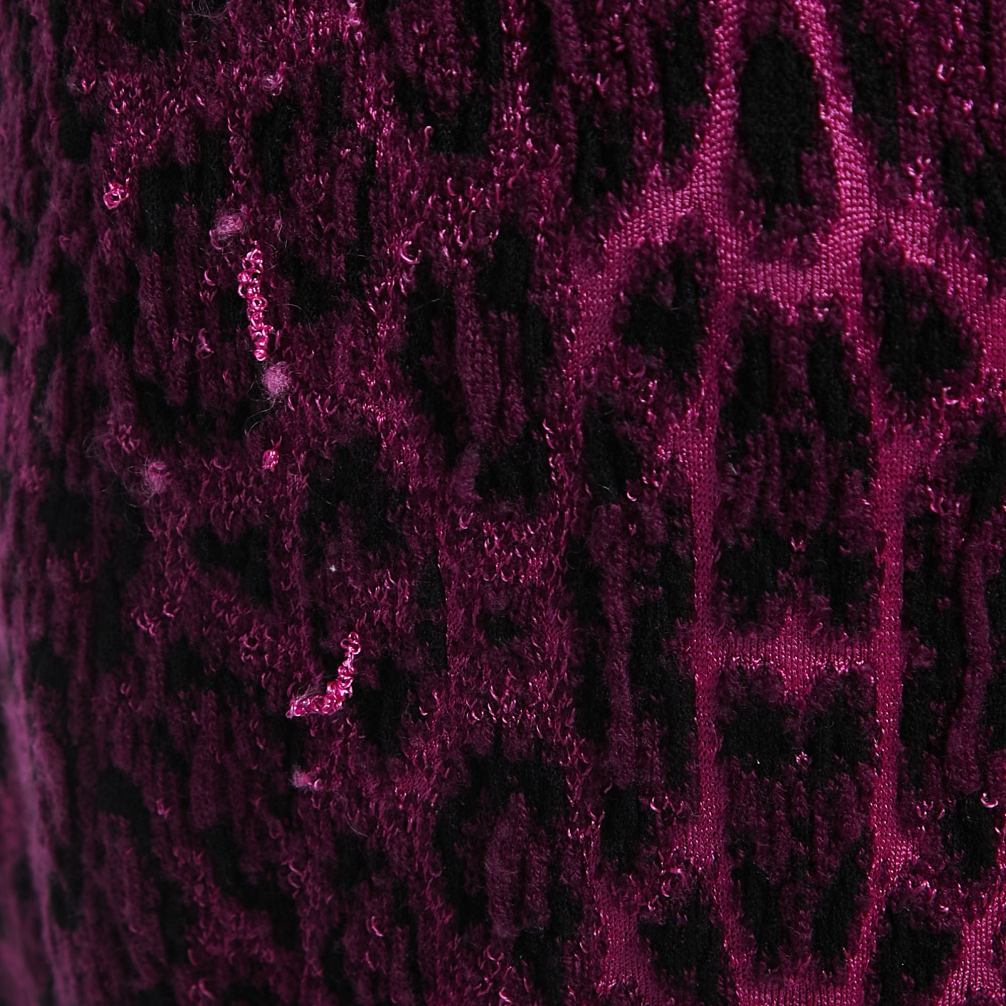 Class By Roberto Cavalli Purple Leopard Patterned Knit Flared Short Dress M