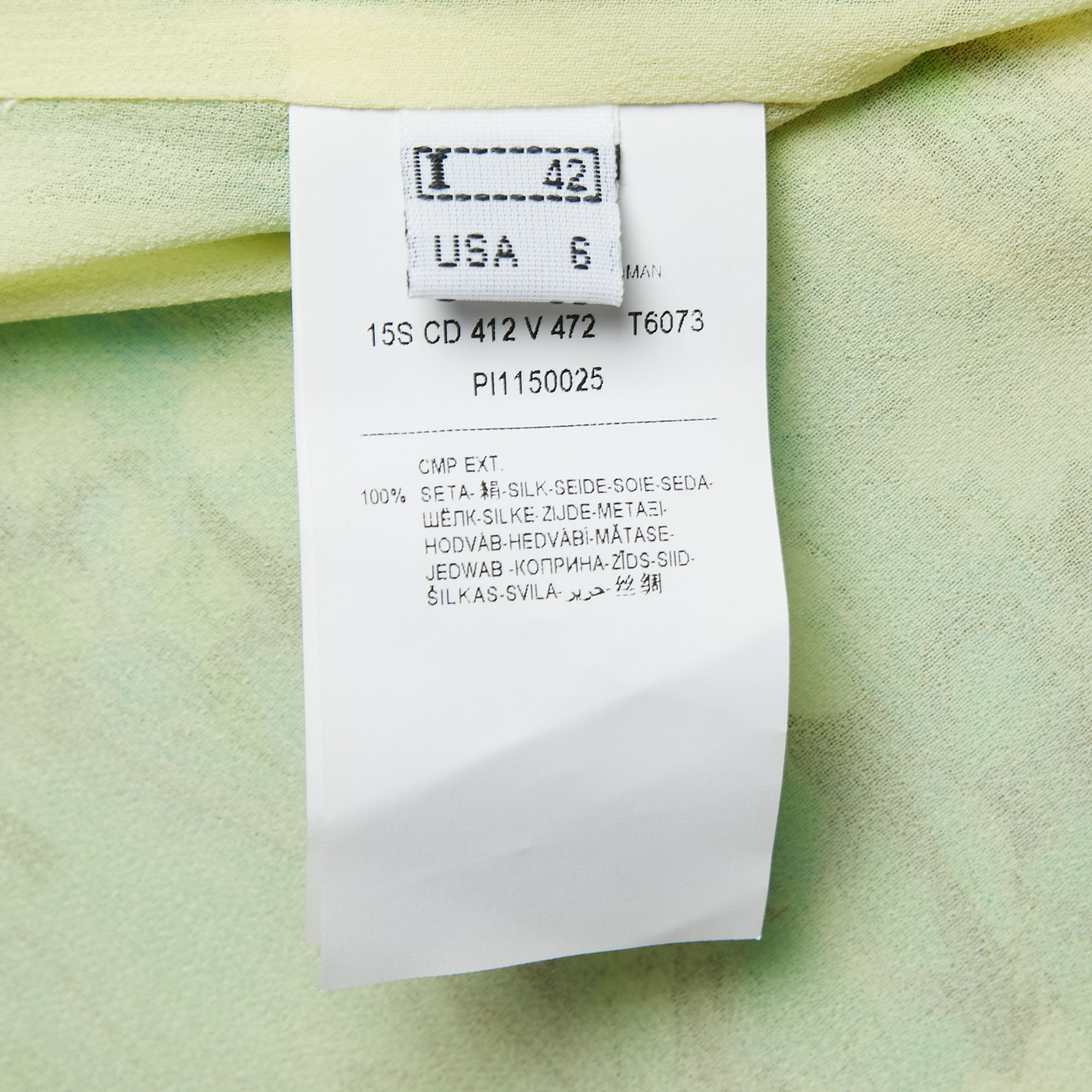 Class By Roberto Cavalli Green Print Silk Belted Sleeveless Short Dress M