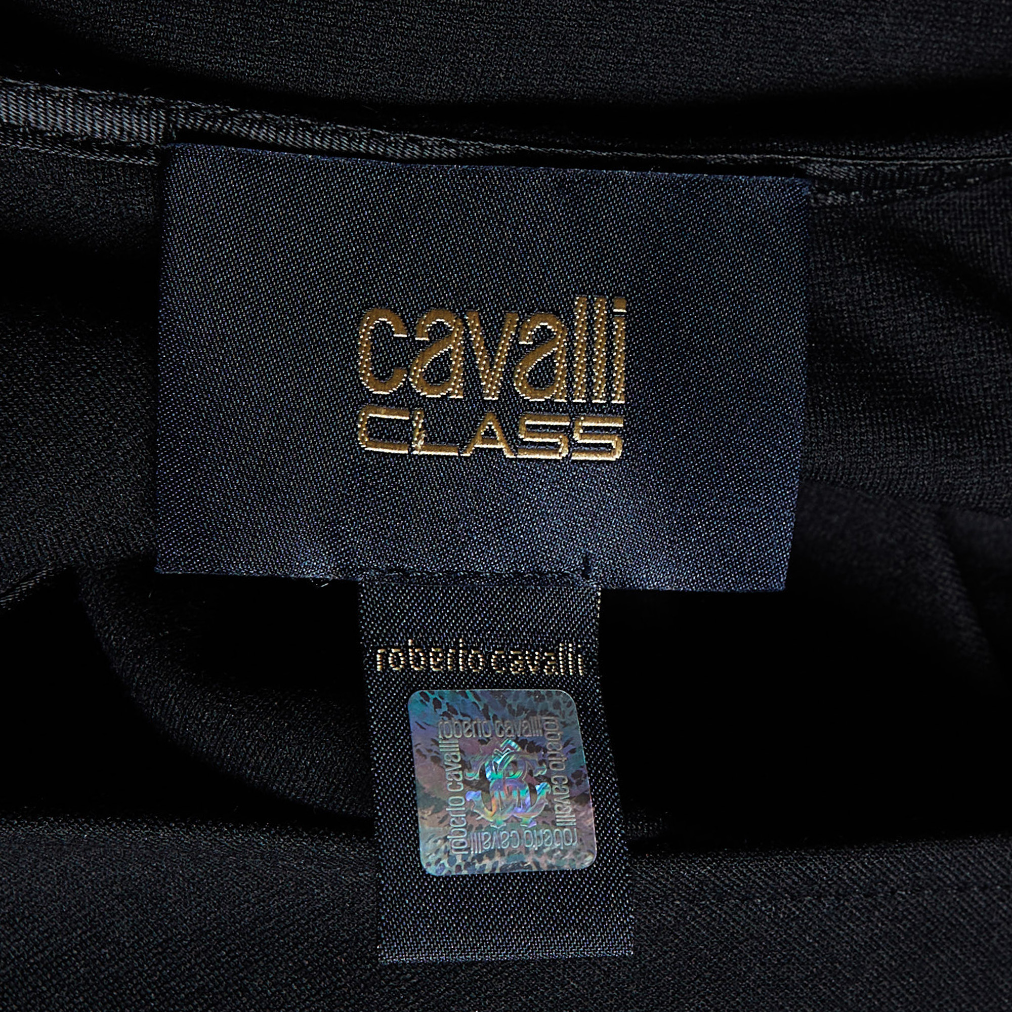 Cavalli Class Black Cotton Knit Star Embellished Sleeveless Sheath Dress M