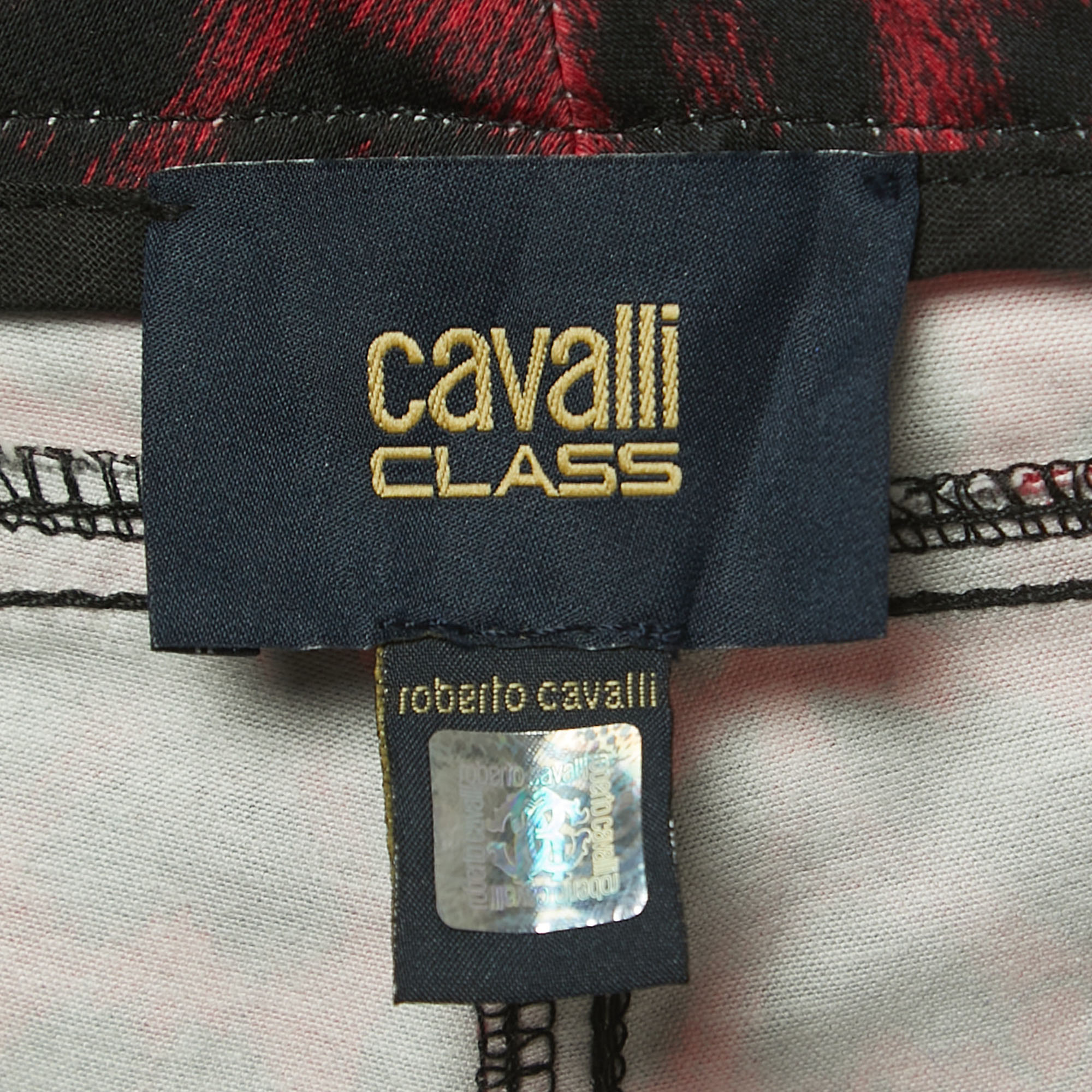 Class Roberto Cavalli Red Animal Print Denim Jeans L Waist 32