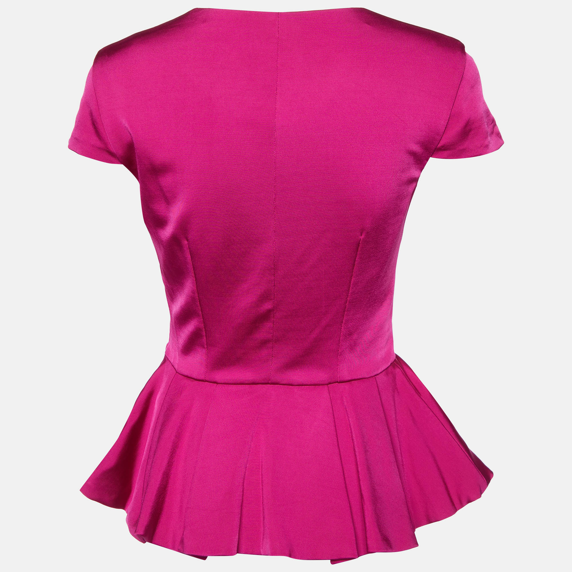 Class By Roberto Cavalli Pink Jersey Peplum Top M