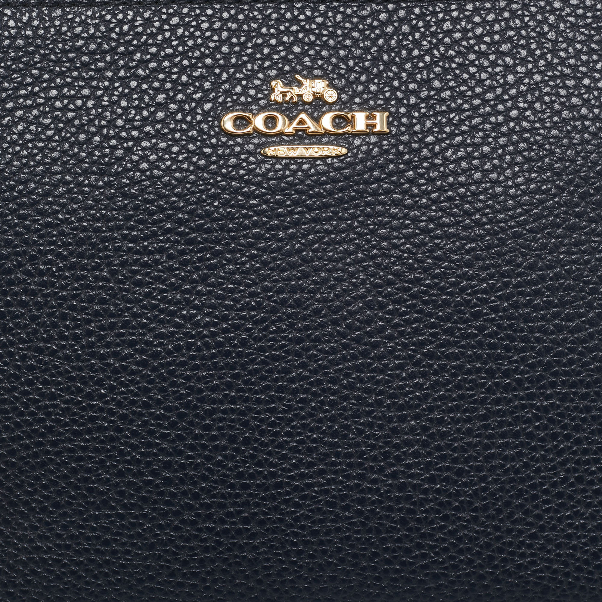 Coach Navy Blue Leather Small Wristlet Pouch