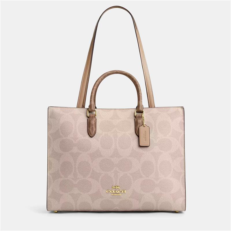 Coach Maggie Blocked Signature Canvas Sand Canvas Tote Bag, Beige
Coach Maggie Blocked Signature Canvas Sand Canvas Tote Bag, Beige