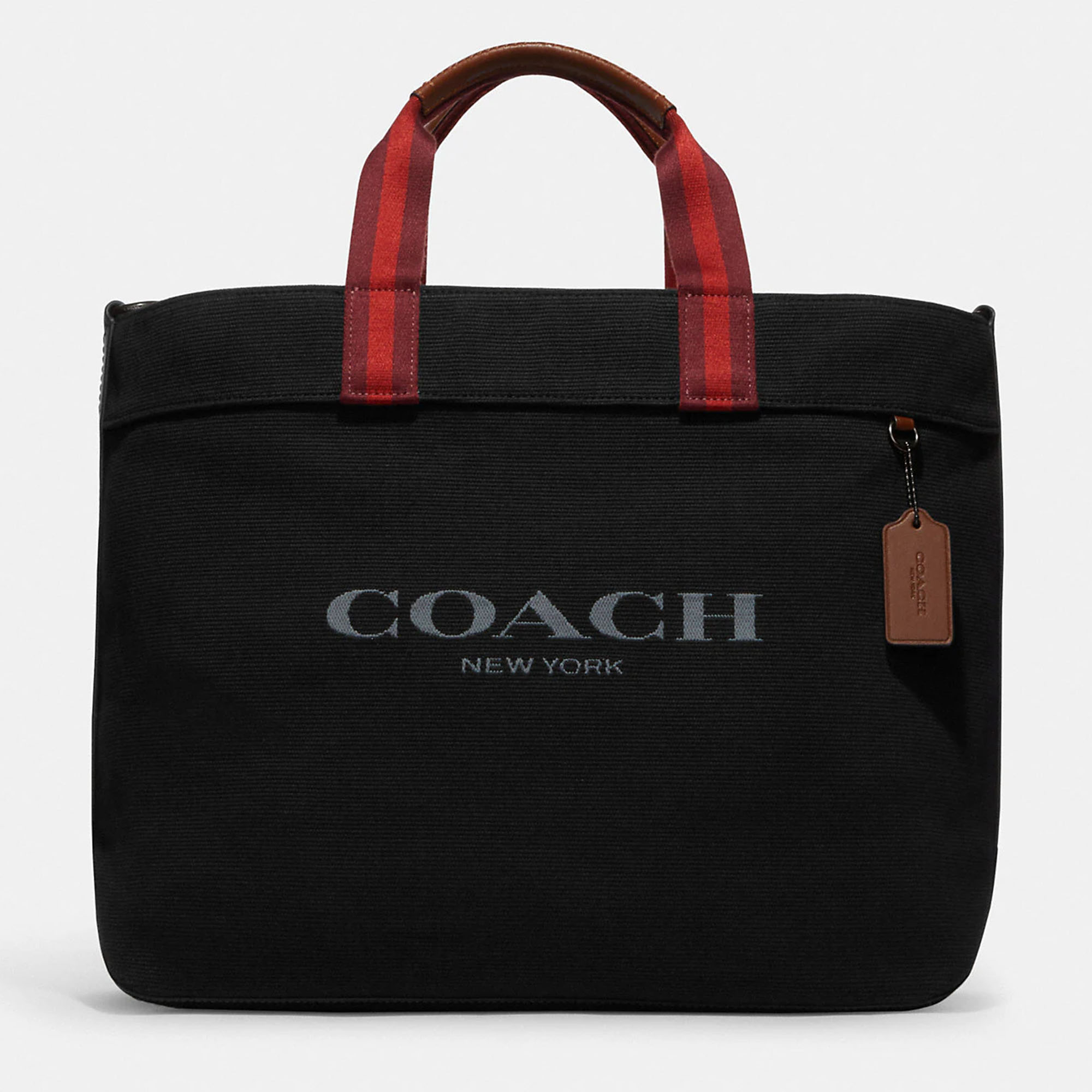 Coach Black Canvas And Leather Tote 38 Bag