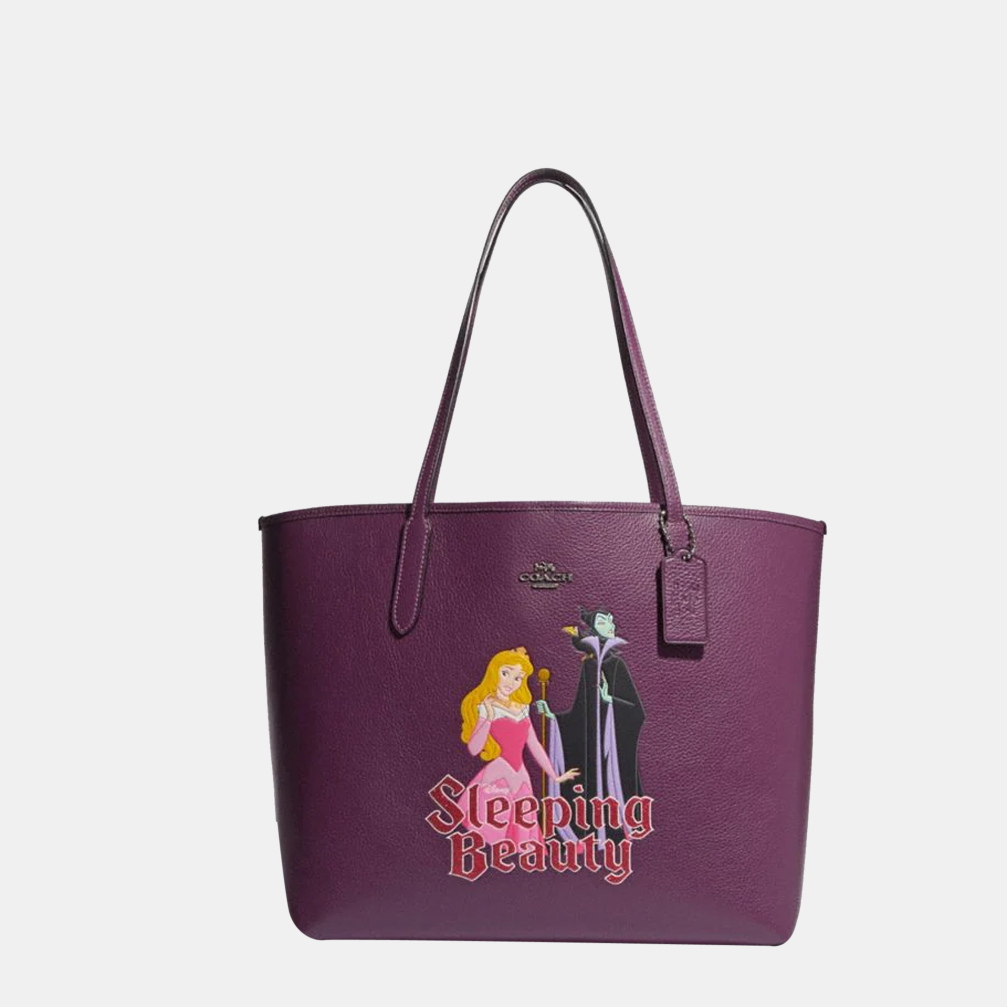 Coach Purple - Signature Coated Canvas And Leather - Disney Maleficent Tote Bag