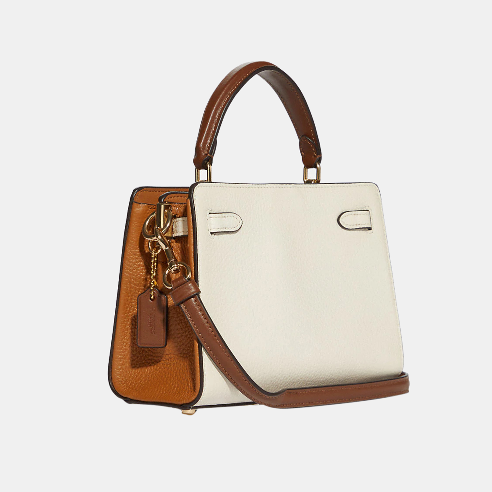 Coach White Leather Top Handle Bag