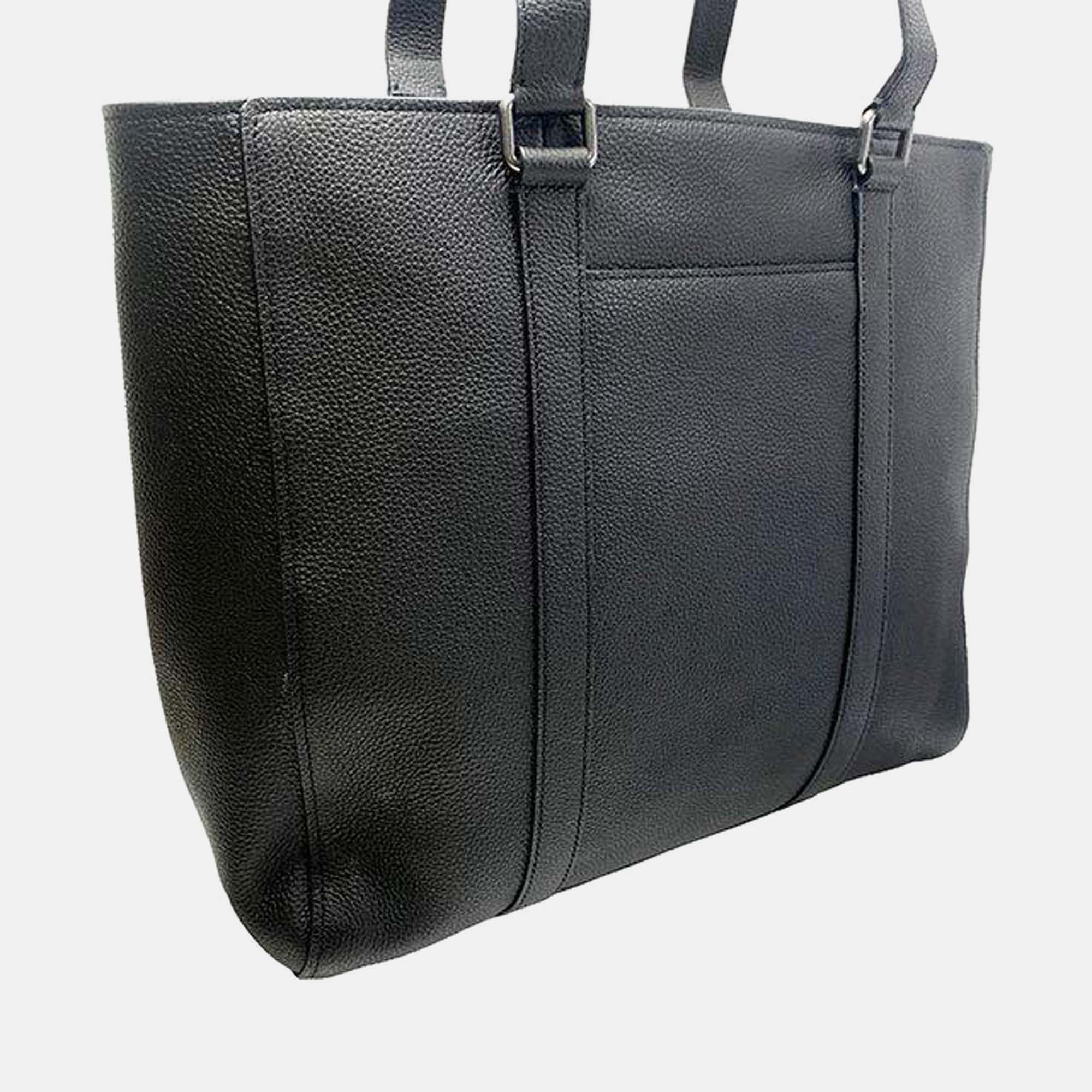 Coach Black - Leather - Double Handle Tote Bag