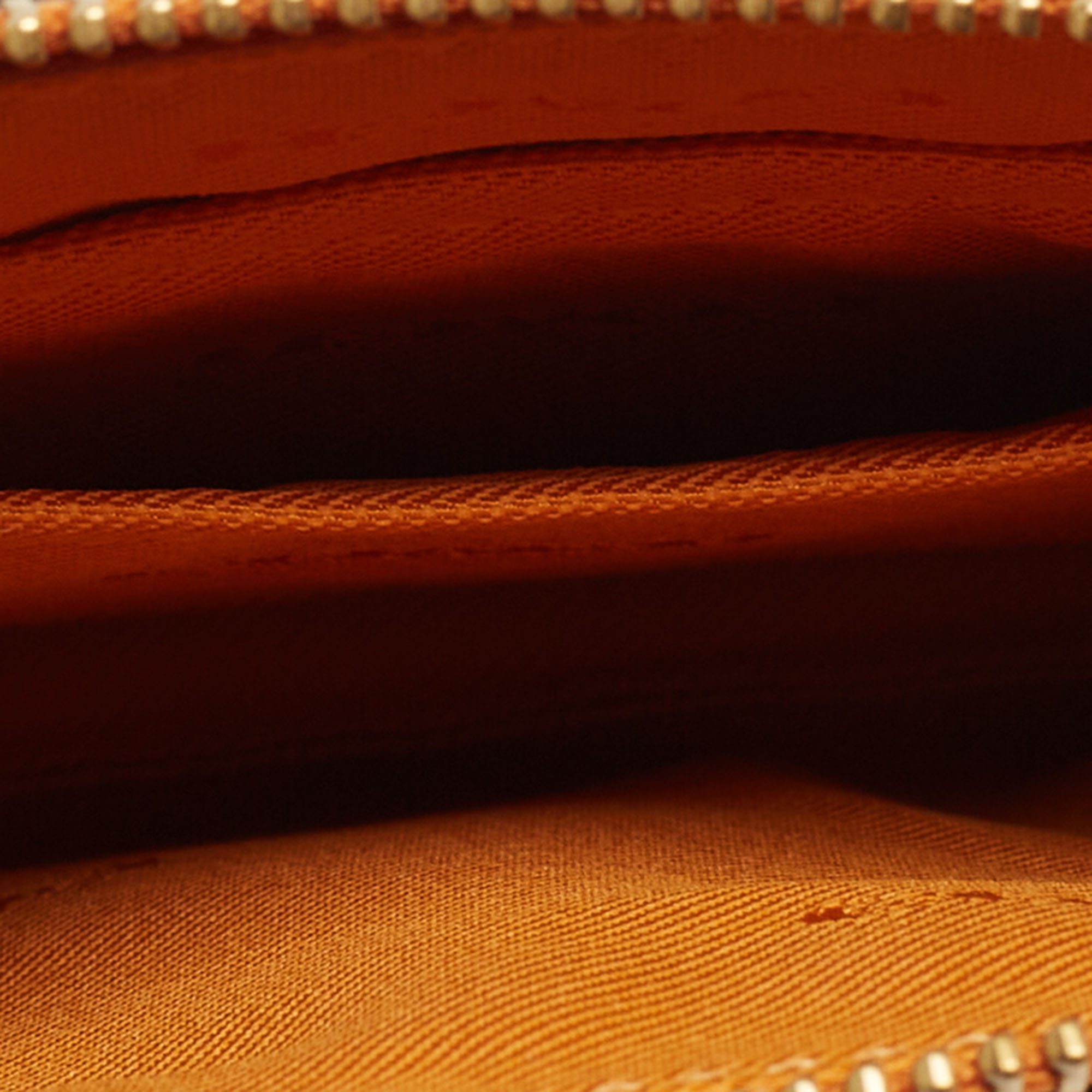 Coach Orange Leather Wristlet Zip Pouch