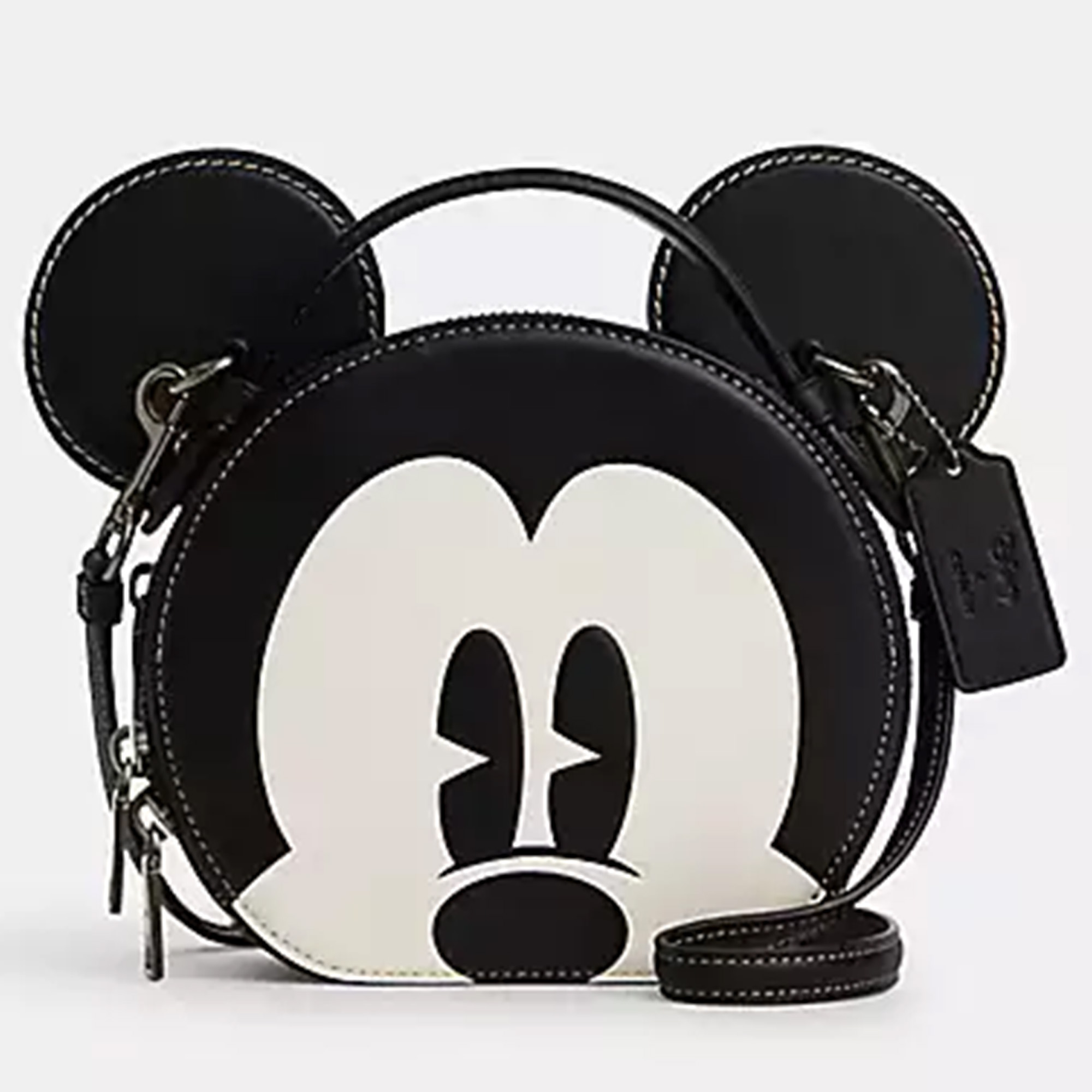 Coach Disney X Black Leather Mickey Mouse Crossbody Bag